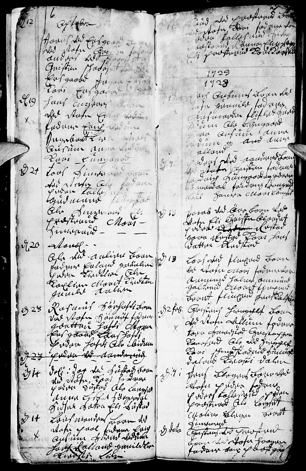 Fåberg prestekontor, AV/SAH-PREST-086/H/Ha/Haa/L0001: Parish register (official) no. 1, 1727-1775, p. 6-7