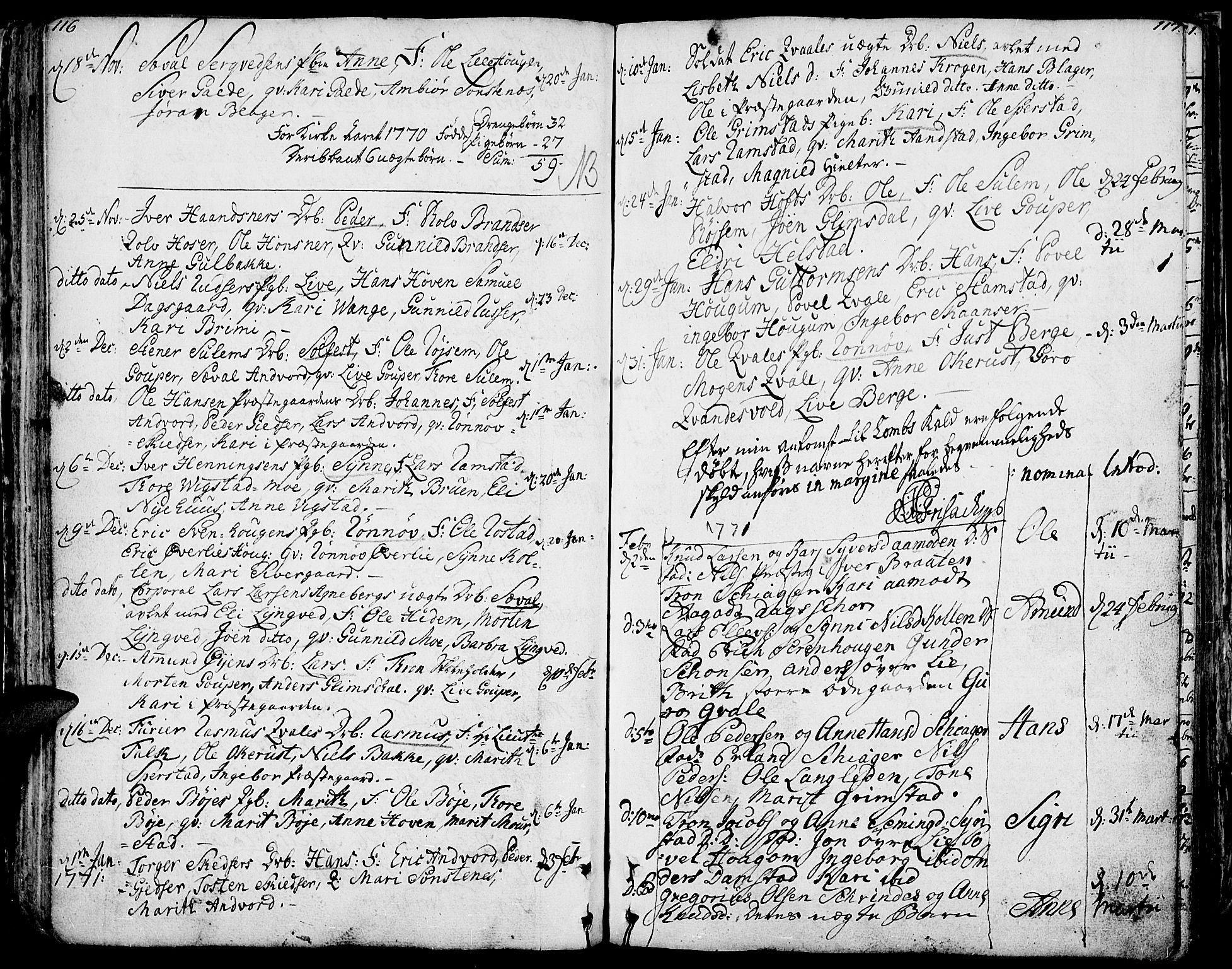 Lom prestekontor, AV/SAH-PREST-070/K/L0002: Parish register (official) no. 2, 1749-1801, p. 116-117