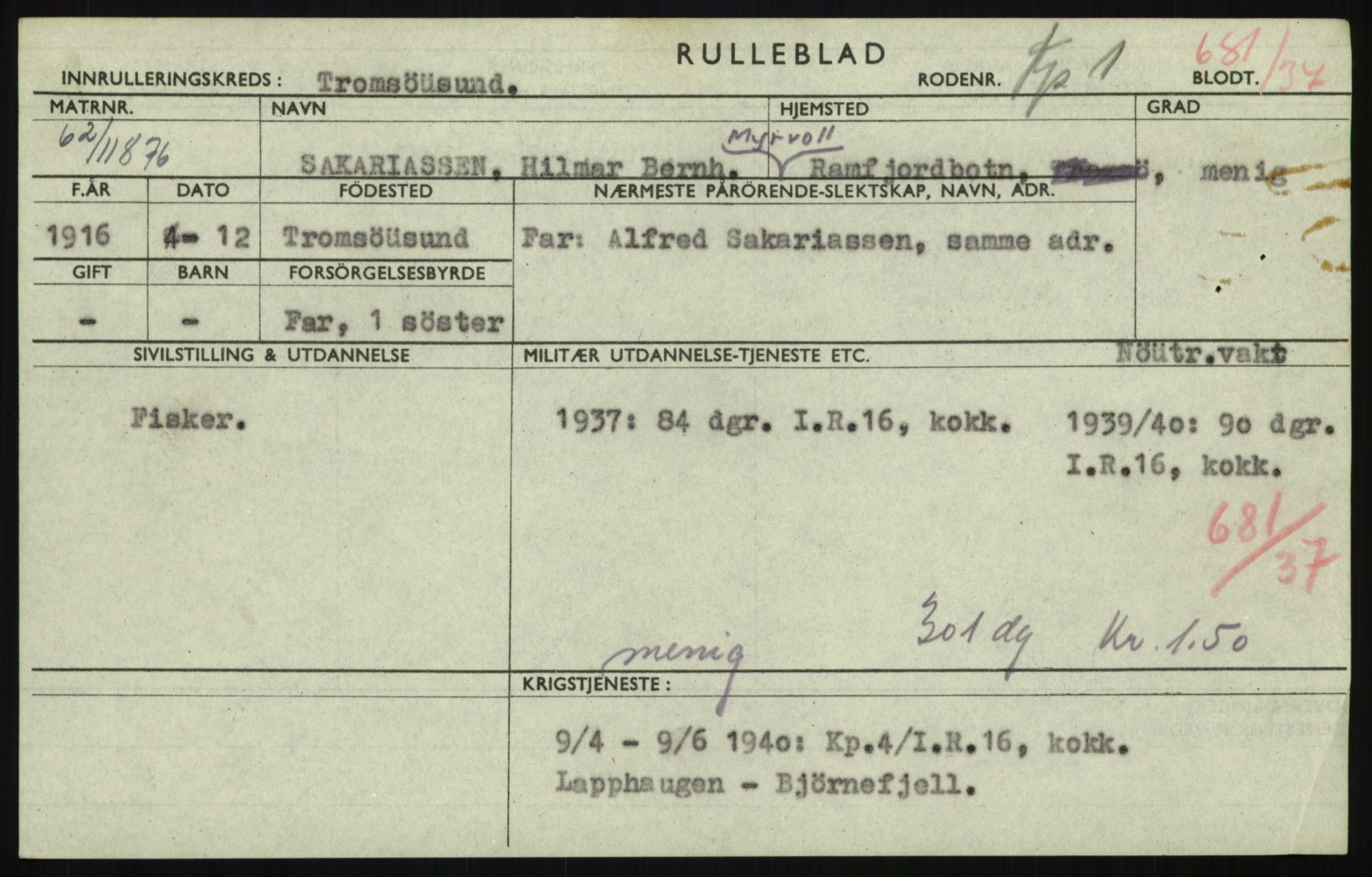 Forsvaret, Troms infanteriregiment nr. 16, AV/RA-RAFA-3146/P/Pa/L0021: Rulleblad for regimentets menige mannskaper, årsklasse 1937, 1937, p. 1095
