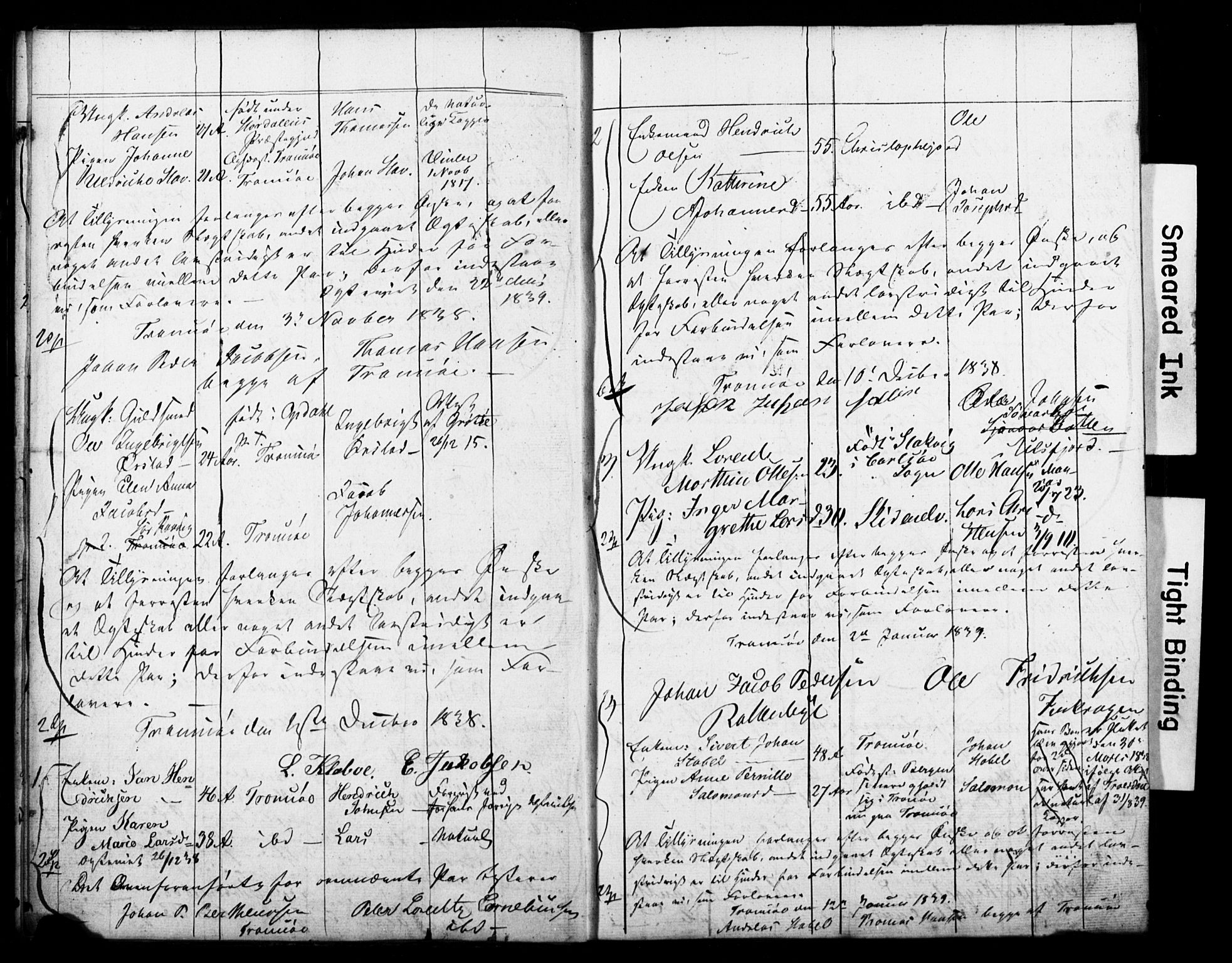 Tromsø sokneprestkontor/stiftsprosti/domprosti, AV/SATØ-S-1343/H/Hc/L0096: Banns register no. 96, 1838-1851