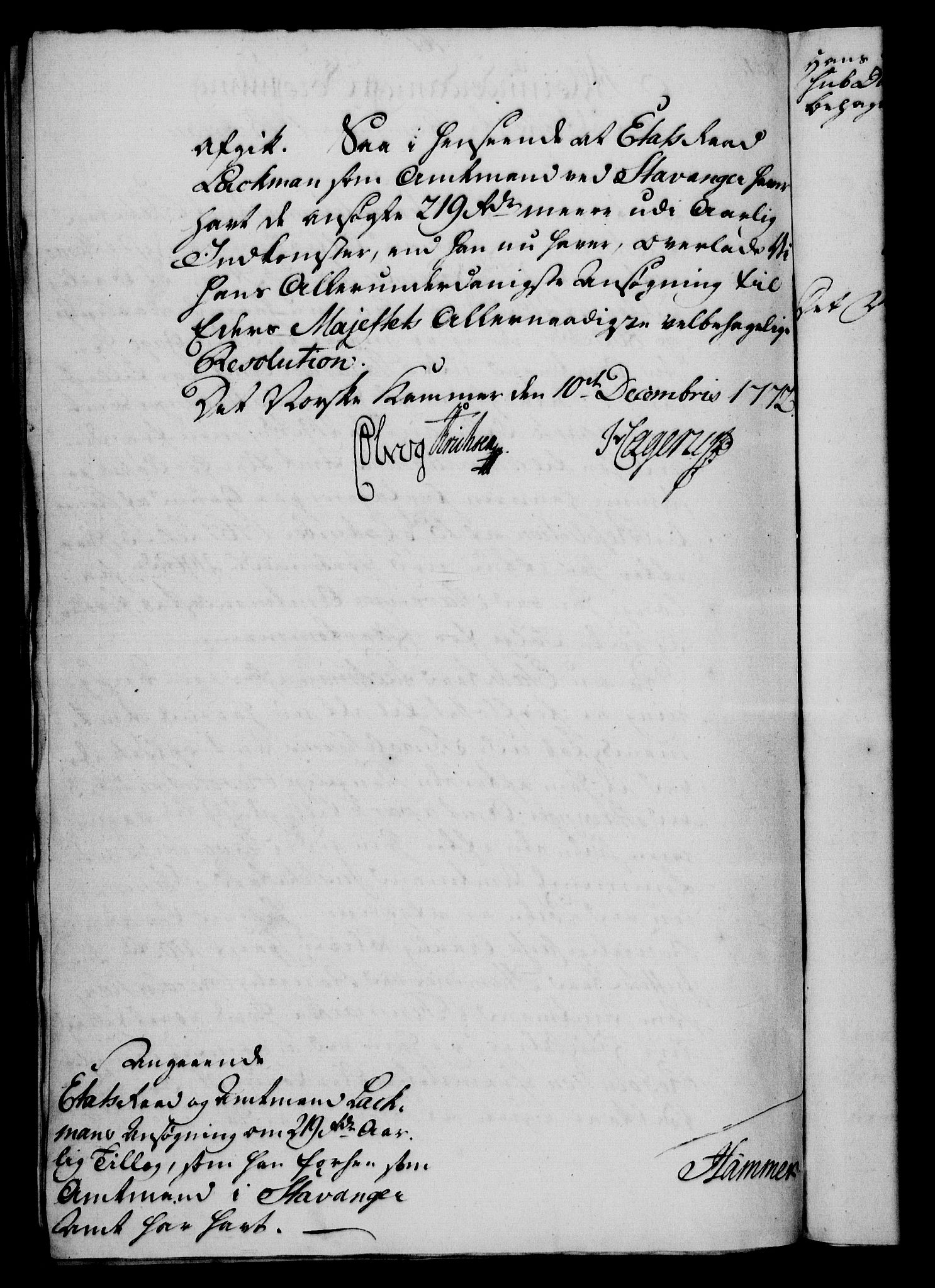 Rentekammeret, Kammerkanselliet, RA/EA-3111/G/Gf/Gfa/L0054: Norsk relasjons- og resolusjonsprotokoll (merket RK 52.54), 1771-1772, p. 817