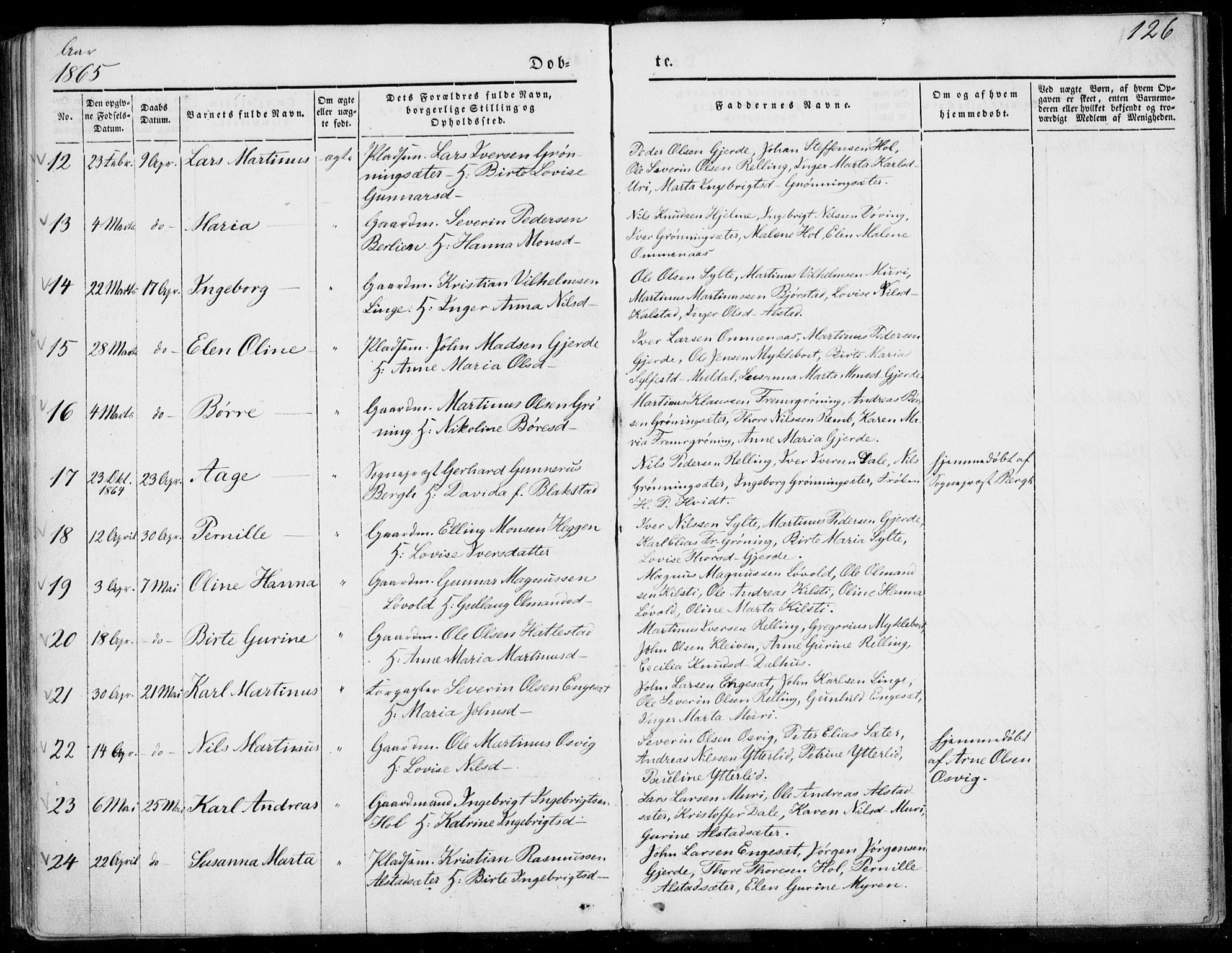 Ministerialprotokoller, klokkerbøker og fødselsregistre - Møre og Romsdal, SAT/A-1454/519/L0249: Parish register (official) no. 519A08, 1846-1868, p. 126
