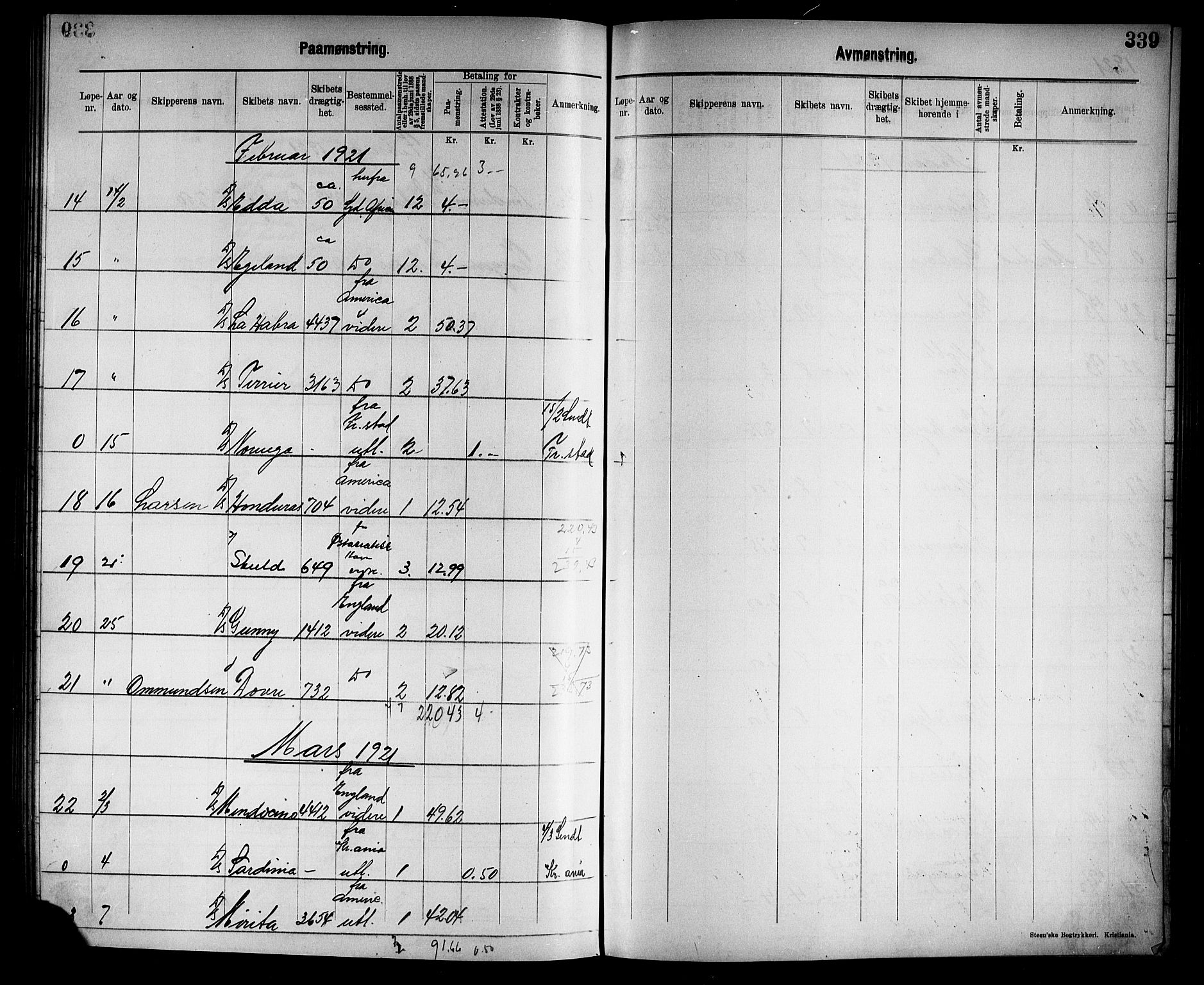 Tønsberg innrulleringskontor, AV/SAKO-A-786/H/Ha/L0007: Mønstringsjournal, 1915-1925, p. 342