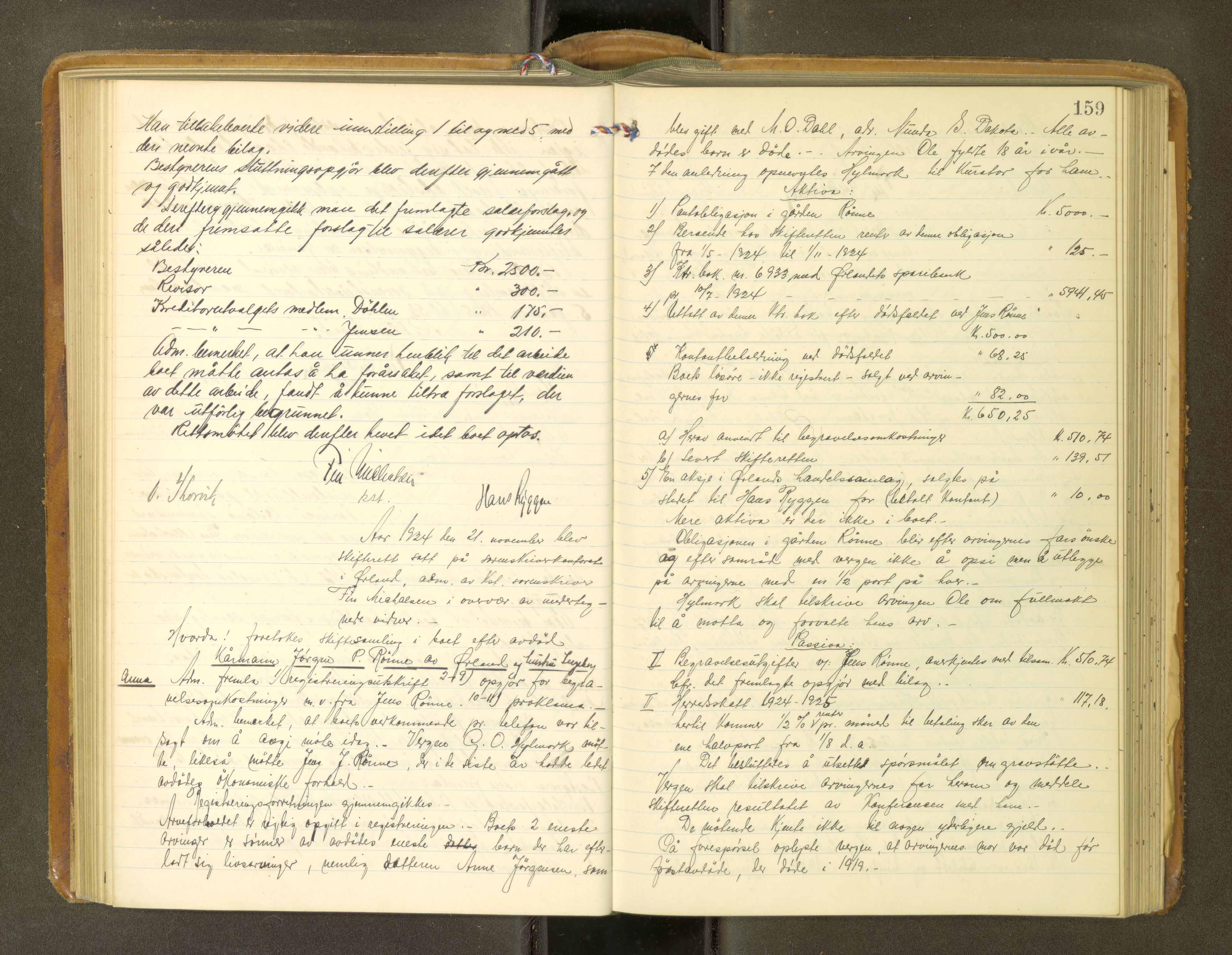 Fosen sorenskriveri, AV/SAT-A-1107/1/3/3B/L0013: Skiftebehandlingsprotokoll, 1923-1927, p. 159