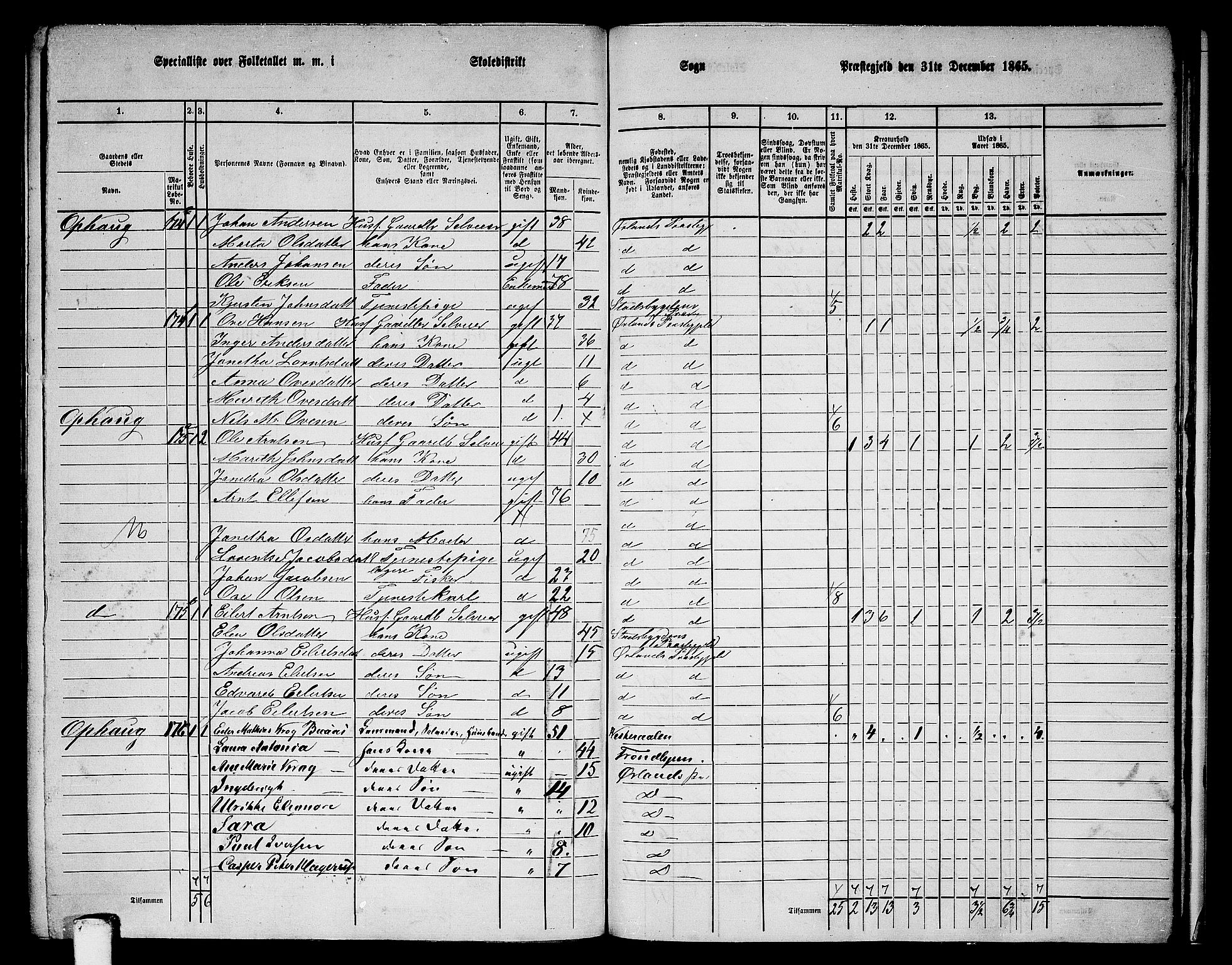 RA, 1865 census for Ørland, 1865, p. 137