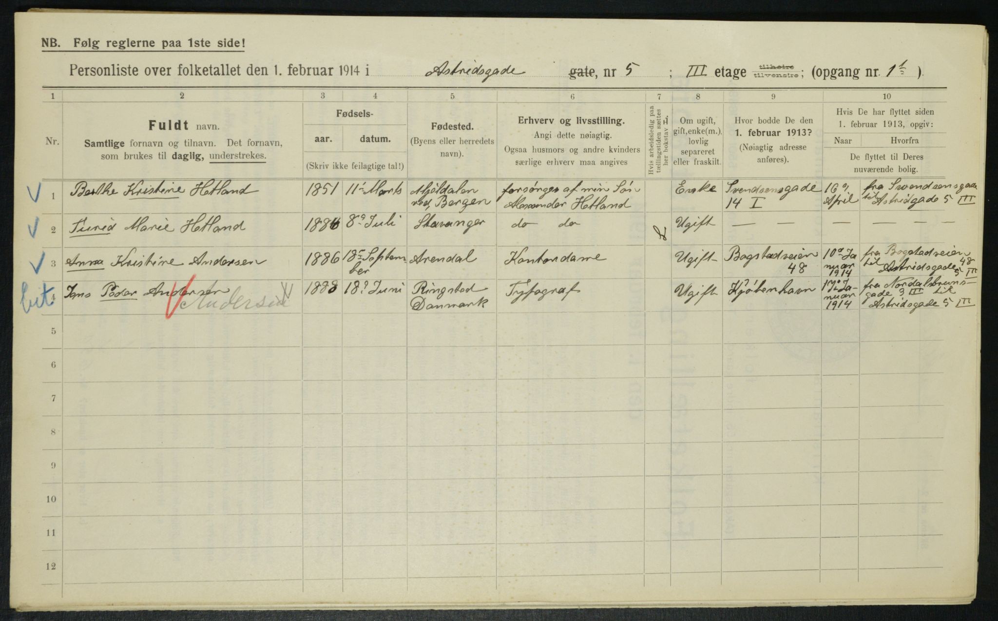 OBA, Municipal Census 1914 for Kristiania, 1914, p. 17320