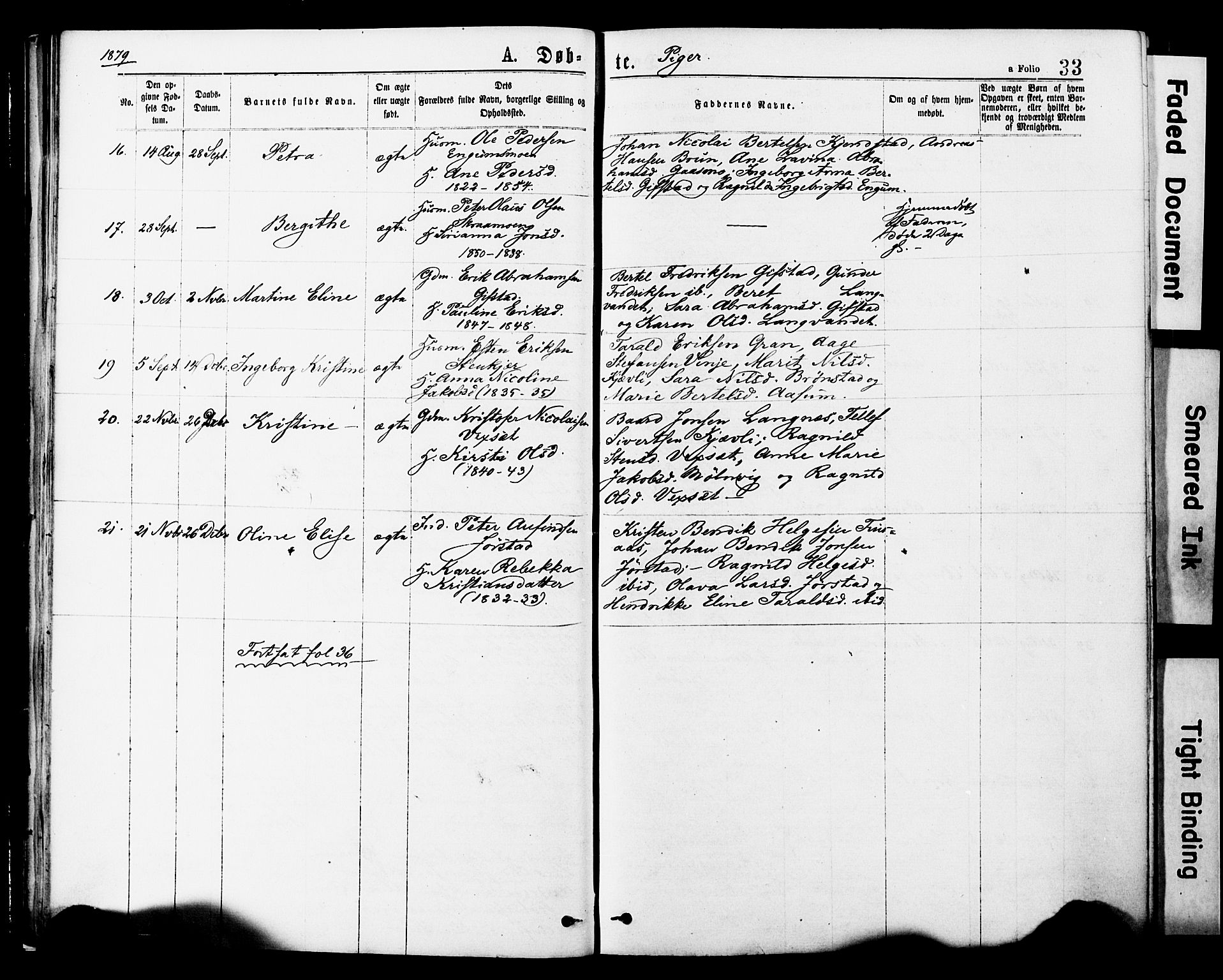 Ministerialprotokoller, klokkerbøker og fødselsregistre - Nord-Trøndelag, SAT/A-1458/749/L0473: Parish register (official) no. 749A07, 1873-1887, p. 33