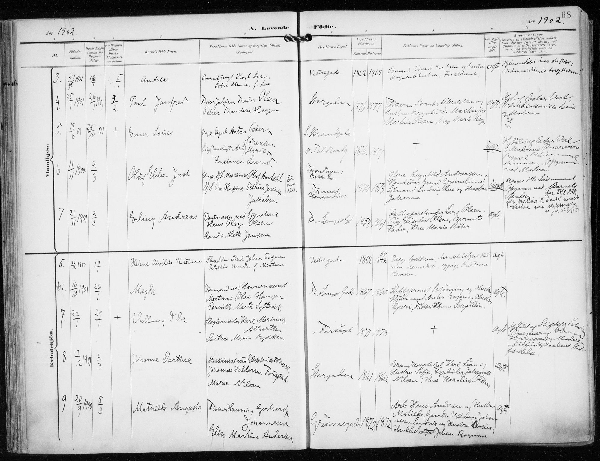 Tromsø sokneprestkontor/stiftsprosti/domprosti, SATØ/S-1343/G/Ga/L0016kirke: Parish register (official) no. 16, 1899-1906, p. 68