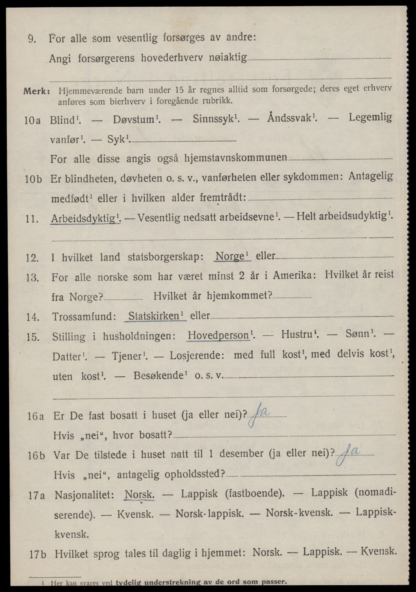 SAT, 1920 census for Rennebu, 1920, p. 4431