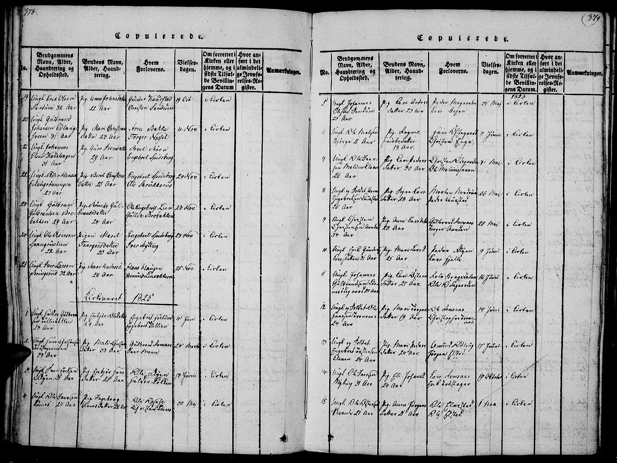 Ringebu prestekontor, AV/SAH-PREST-082/H/Ha/Haa/L0004: Parish register (official) no. 4, 1821-1839, p. 378-379