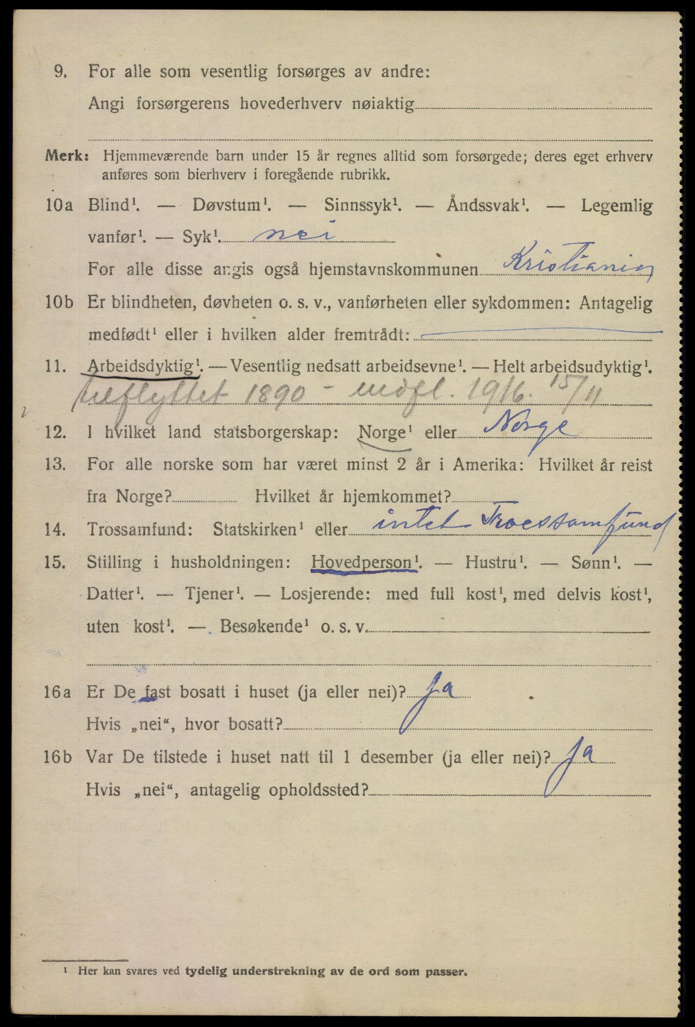 SAO, 1920 census for Kristiania, 1920, p. 184602