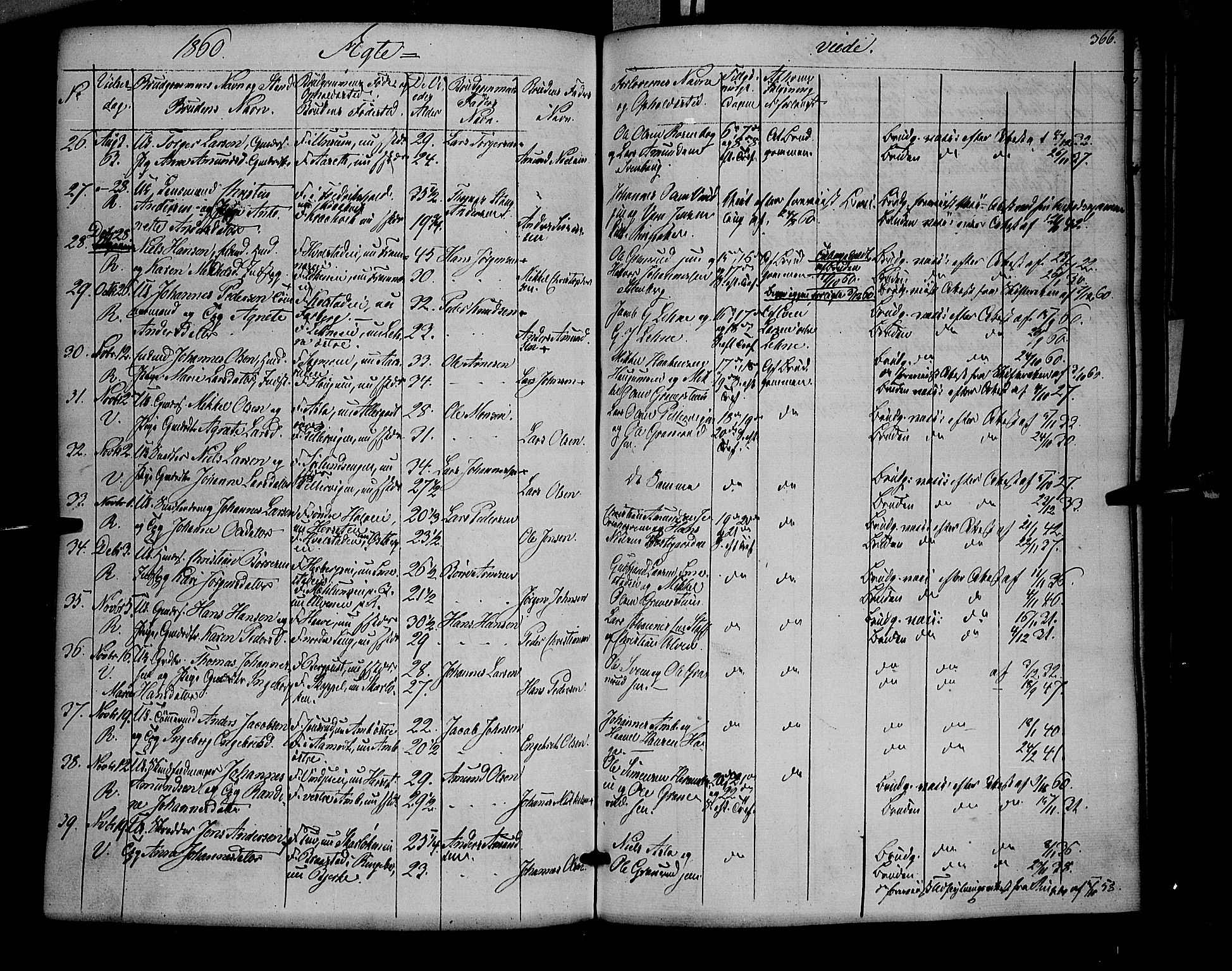 Ringsaker prestekontor, AV/SAH-PREST-014/K/Ka/L0009: Parish register (official) no. 9, 1850-1860, p. 366