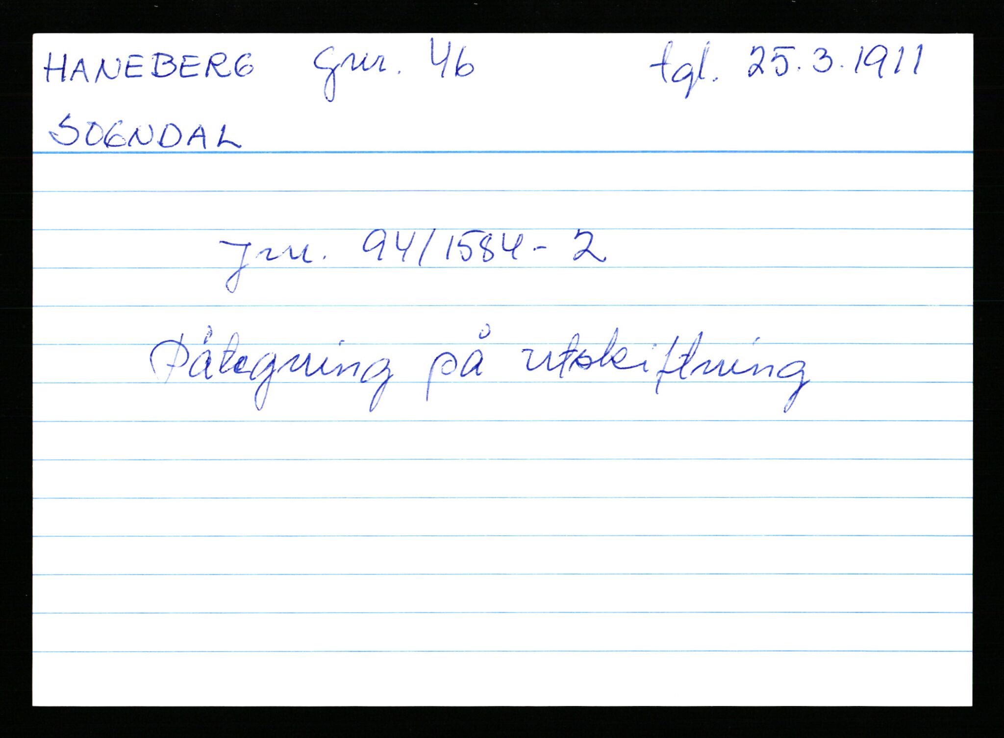 Statsarkivet i Stavanger, AV/SAST-A-101971/03/Y/Yk/L0015: Registerkort sortert etter gårdsnavn: Haneberg - Haugland nedre, 1750-1930, p. 82