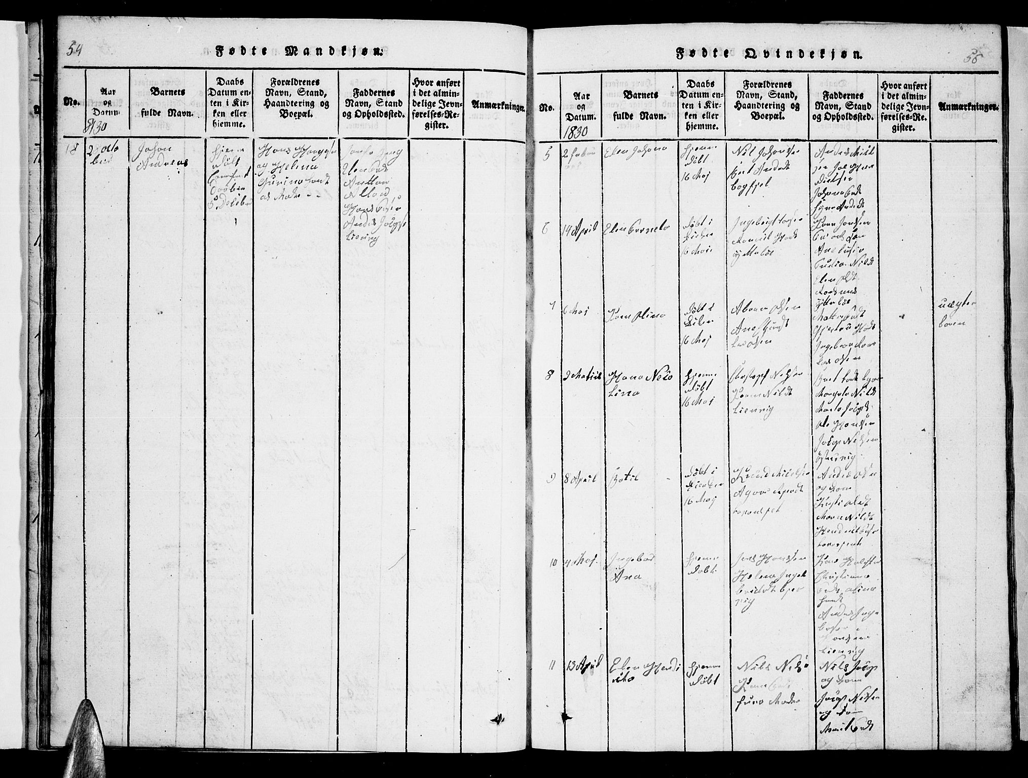 Ministerialprotokoller, klokkerbøker og fødselsregistre - Nordland, AV/SAT-A-1459/863/L0911: Parish register (copy) no. 863C01, 1821-1858, p. 54-55