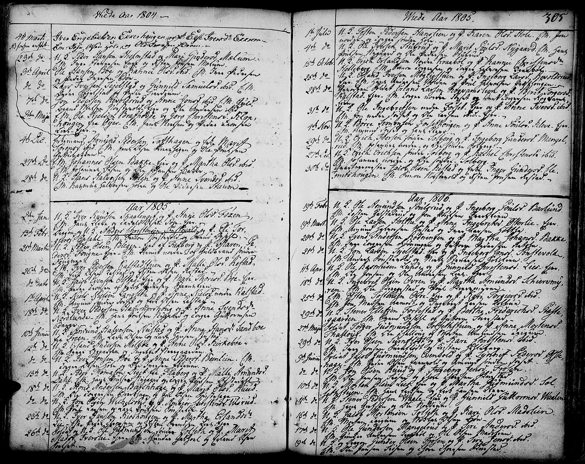 Gausdal prestekontor, SAH/PREST-090/H/Ha/Haa/L0003: Parish register (official) no. 3, 1758-1809, p. 305