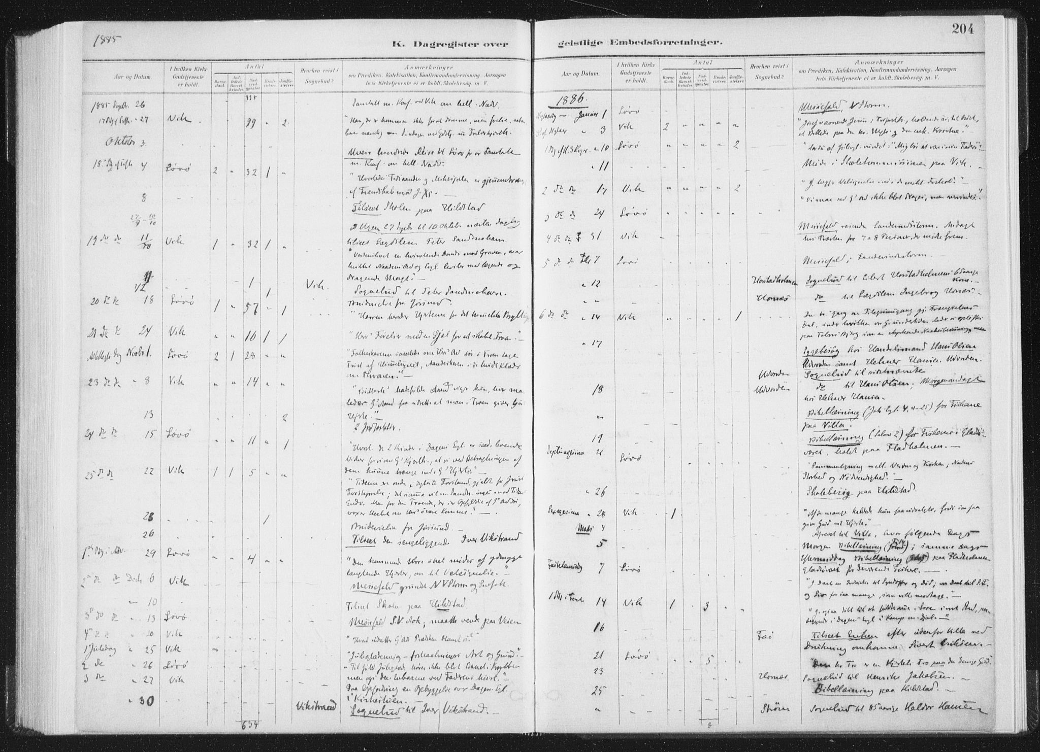 Ministerialprotokoller, klokkerbøker og fødselsregistre - Nord-Trøndelag, AV/SAT-A-1458/771/L0597: Parish register (official) no. 771A04, 1885-1910, p. 204