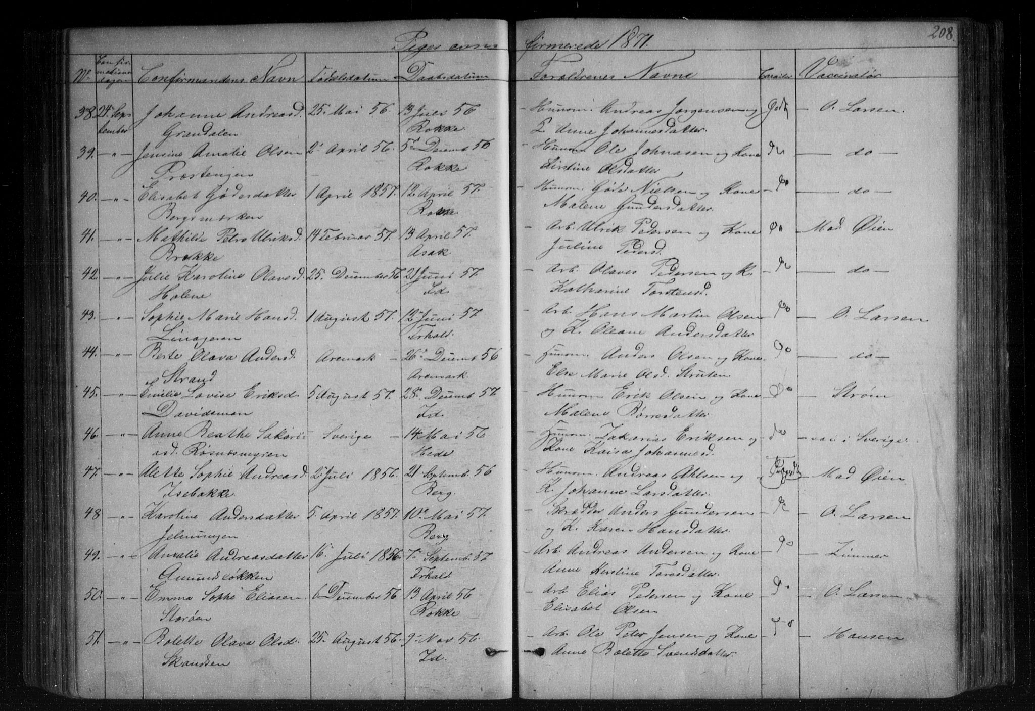 Berg prestekontor Kirkebøker, AV/SAO-A-10902/F/Fa/L0005: Parish register (official) no. I 5, 1861-1877, p. 208