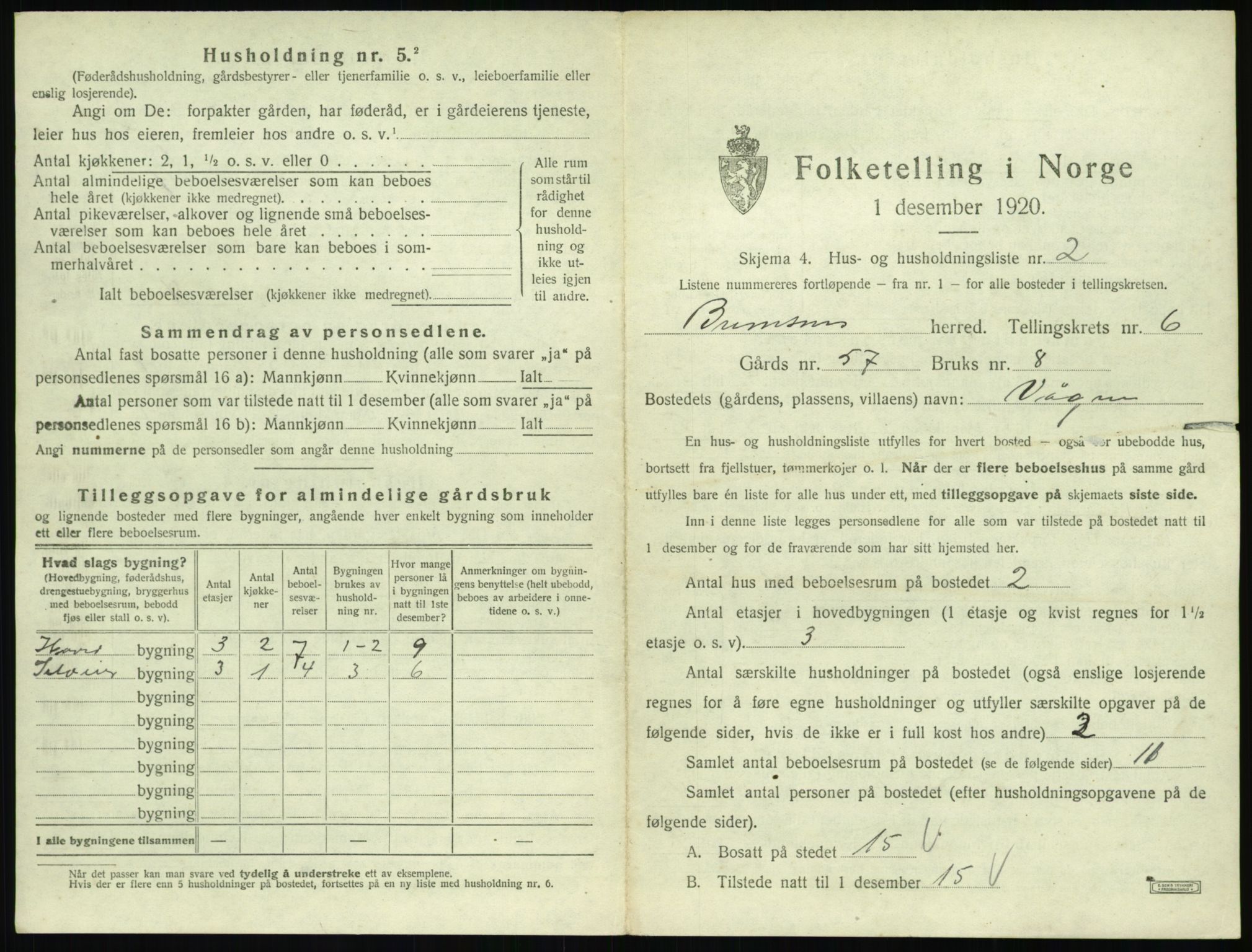 SAT, 1920 census for Bremsnes, 1920, p. 675