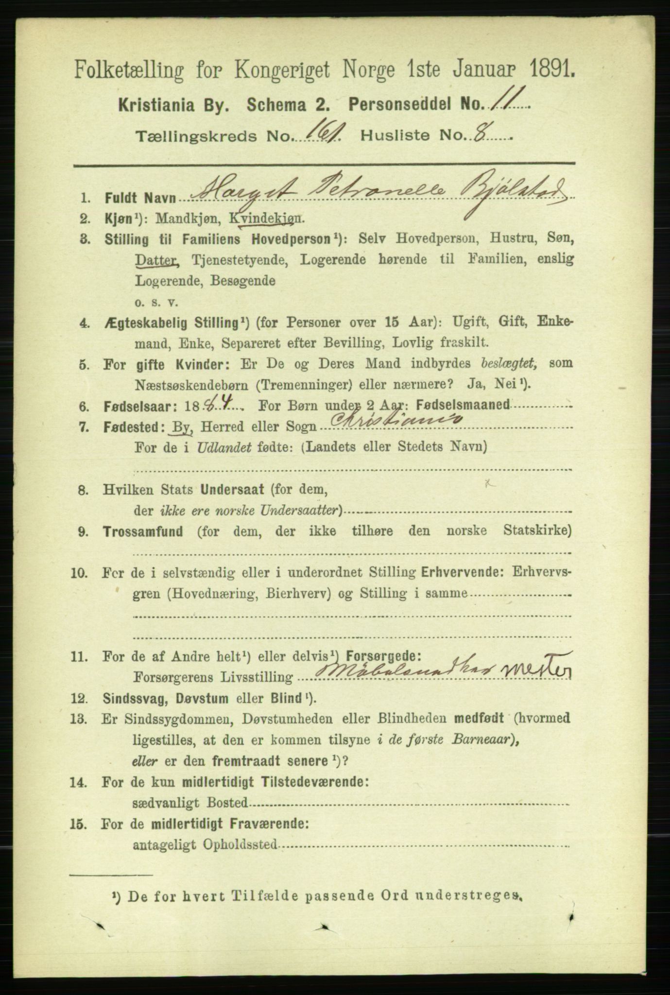 RA, 1891 census for 0301 Kristiania, 1891, p. 91764