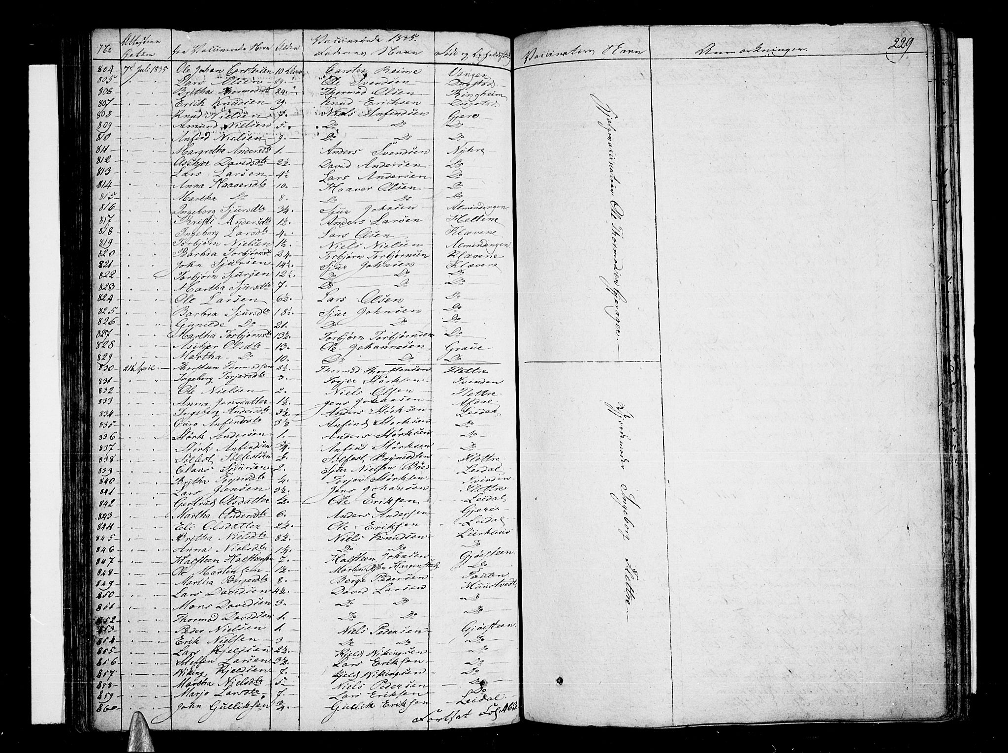 Voss sokneprestembete, AV/SAB-A-79001/H/Haa: Parish register (official) no. A 12, 1823-1837, p. 229