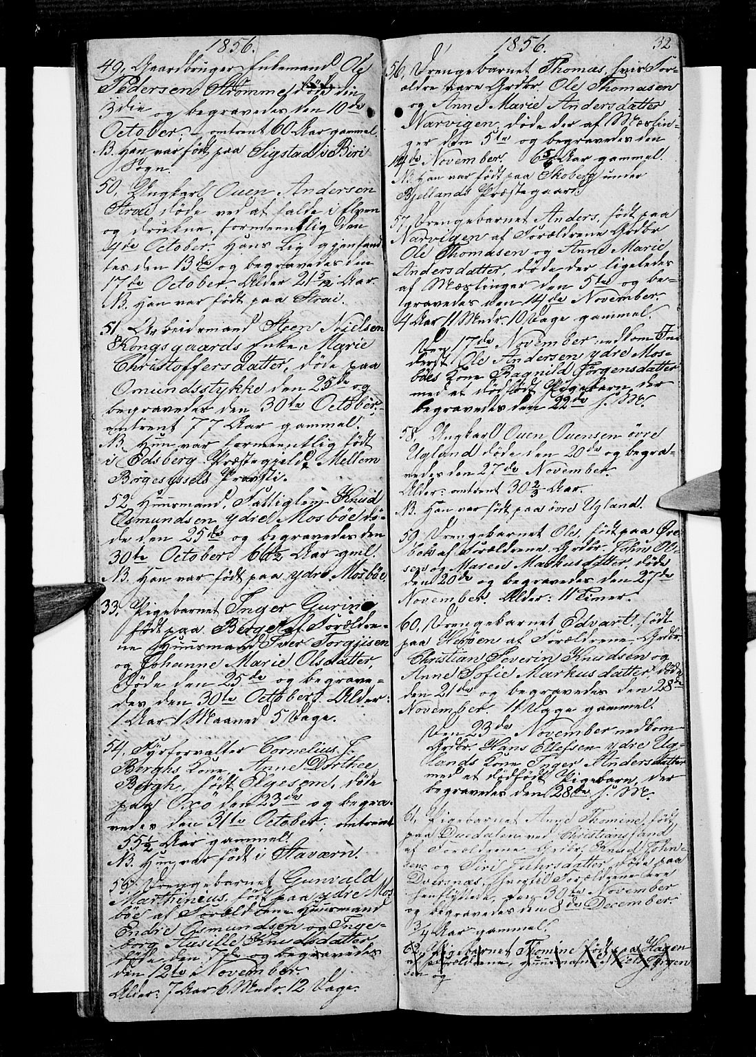 Oddernes sokneprestkontor, AV/SAK-1111-0033/F/Fb/Fba/L0005: Parish register (copy) no. B 5, 1846-1859, p. 32