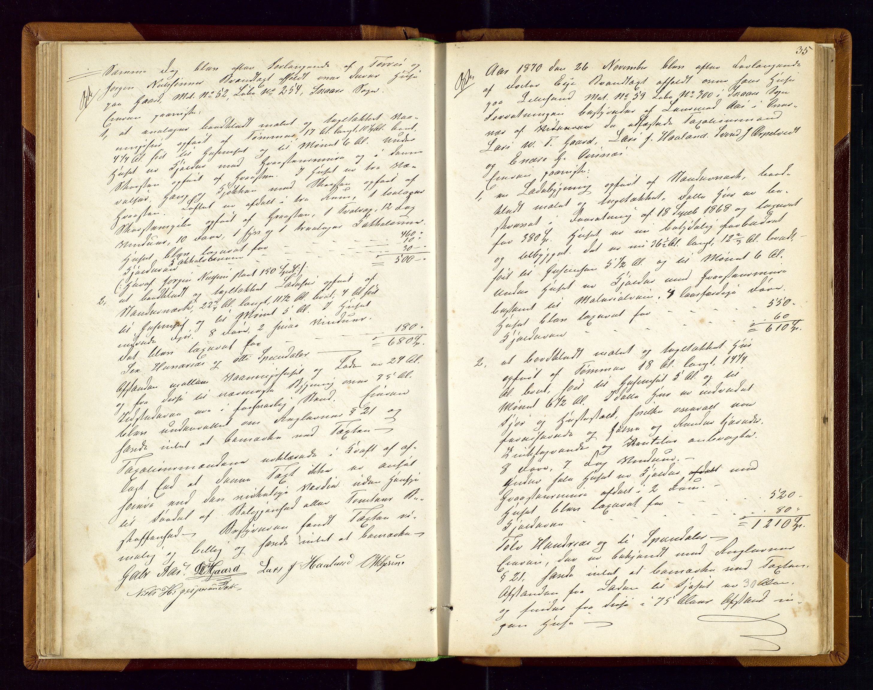 Torvestad lensmannskontor, AV/SAST-A-100307/1/Goa/L0001: "Brandtaxationsprotokol for Torvestad Thinglag", 1867-1883, p. 34b-35a