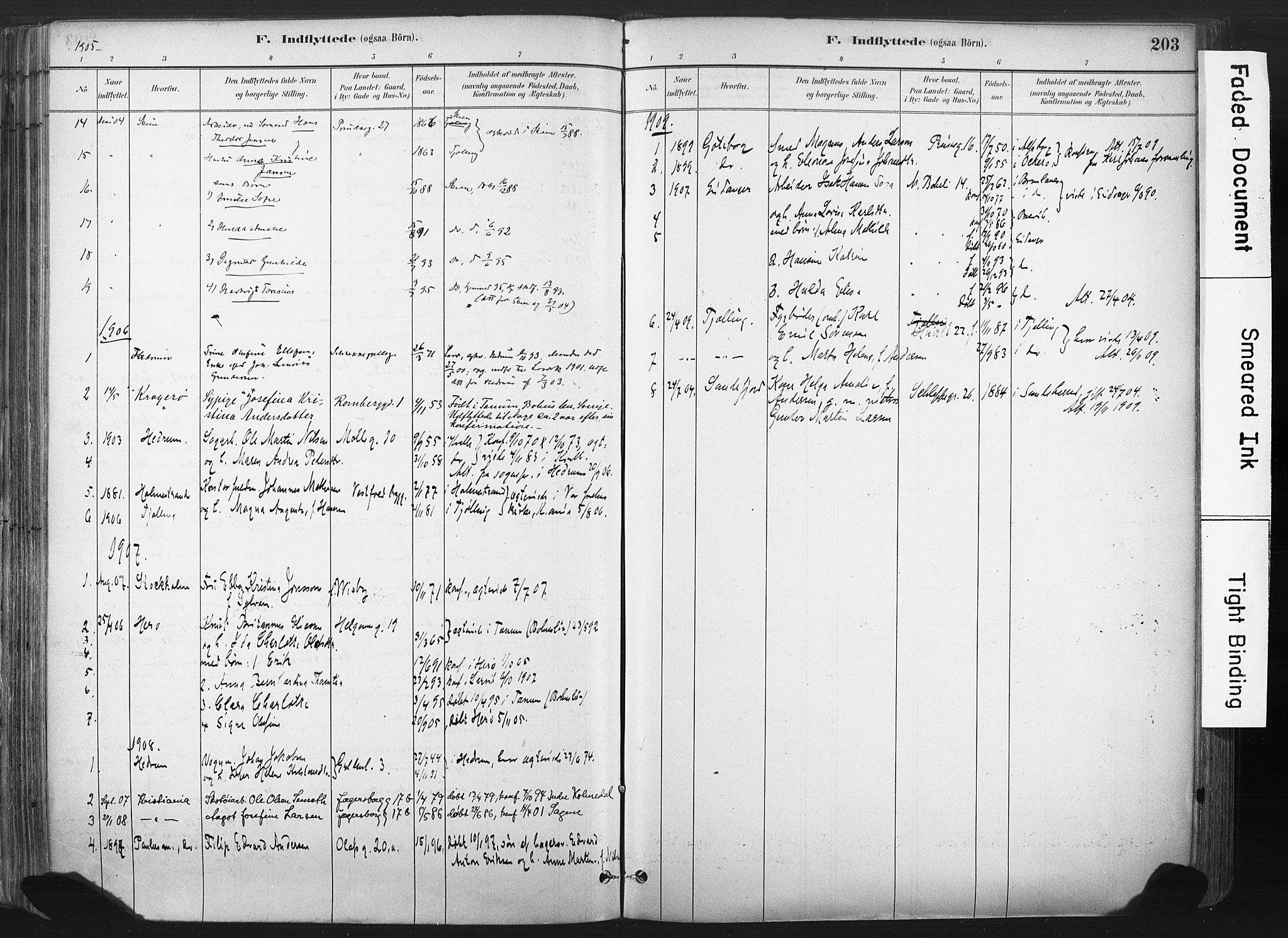 Larvik kirkebøker, AV/SAKO-A-352/F/Fa/L0010: Parish register (official) no. I 10, 1884-1910, p. 203