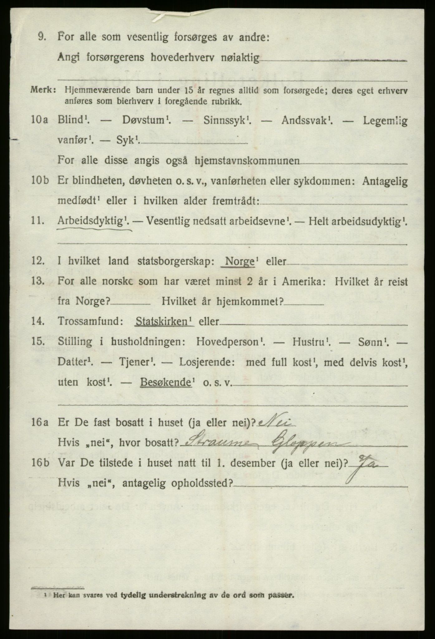 SAB, 1920 census for Gloppen, 1920, p. 3707