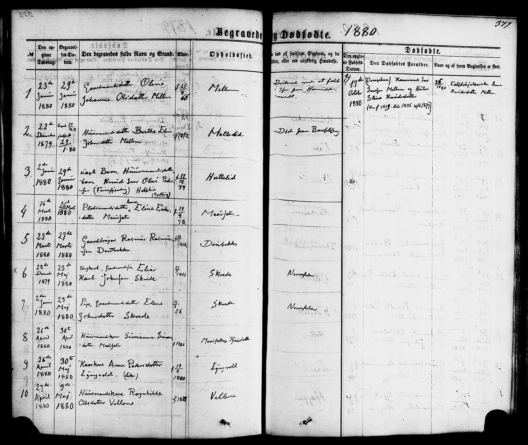 Hornindal sokneprestembete, SAB/A-82401/H/Haa/Haaa/L0002: Parish register (official) no. A 2, 1867-1884, p. 377