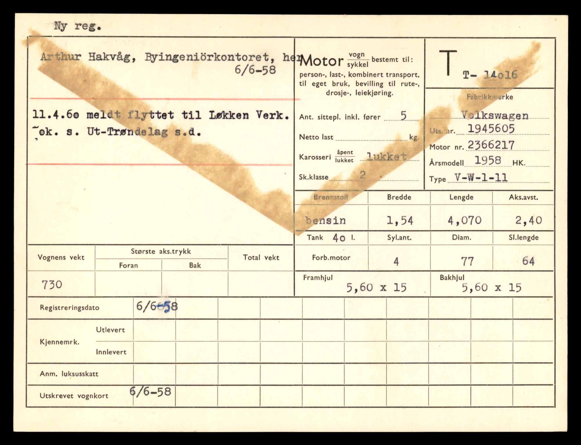 Møre og Romsdal vegkontor - Ålesund trafikkstasjon, AV/SAT-A-4099/F/Fe/L0042: Registreringskort for kjøretøy T 13906 - T 14079, 1927-1998, p. 1613