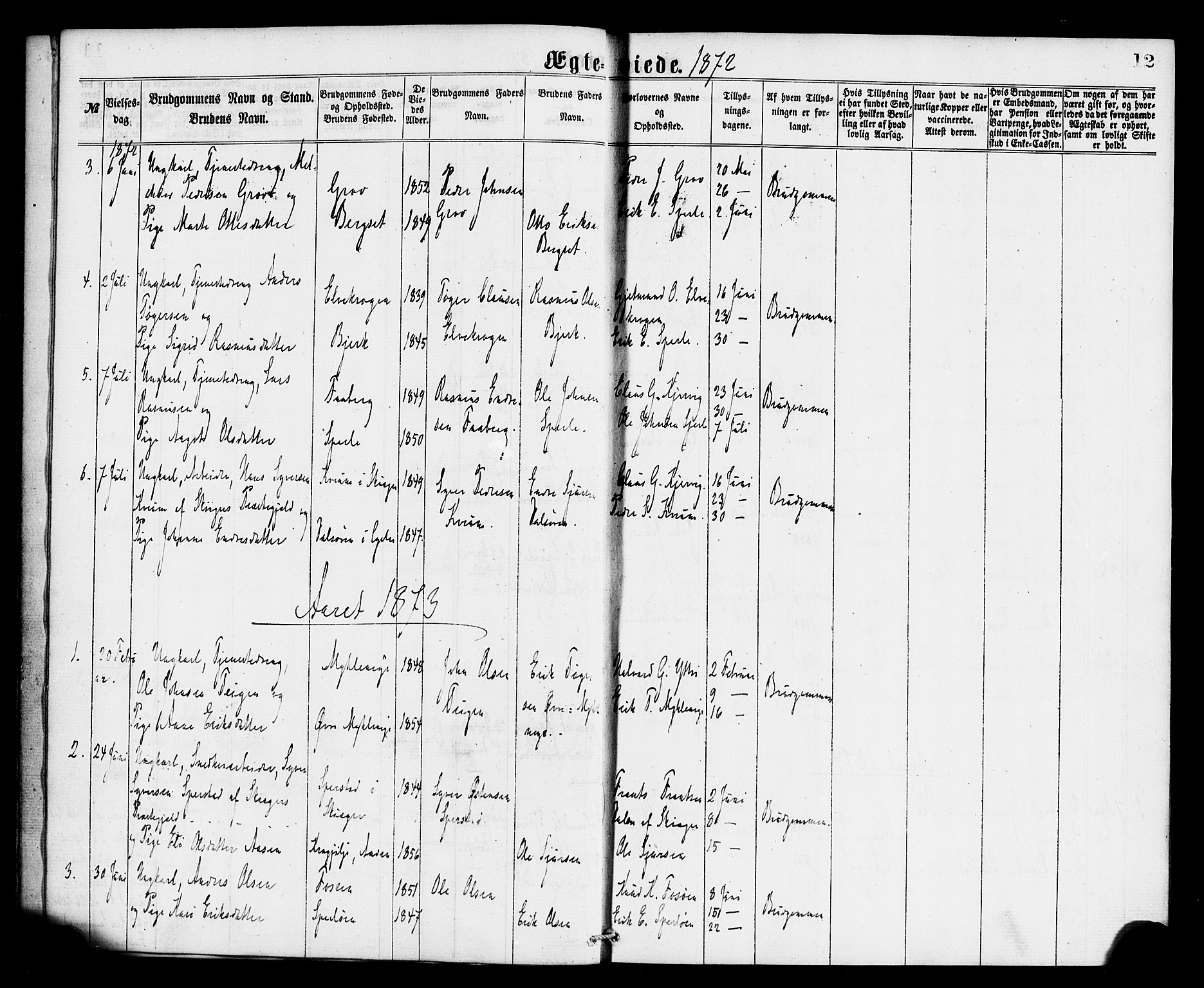 Jostedal sokneprestembete, AV/SAB-A-80601/H/Haa/Haaa/L0008: Parish register (official) no. A 8, 1864-1886, p. 12