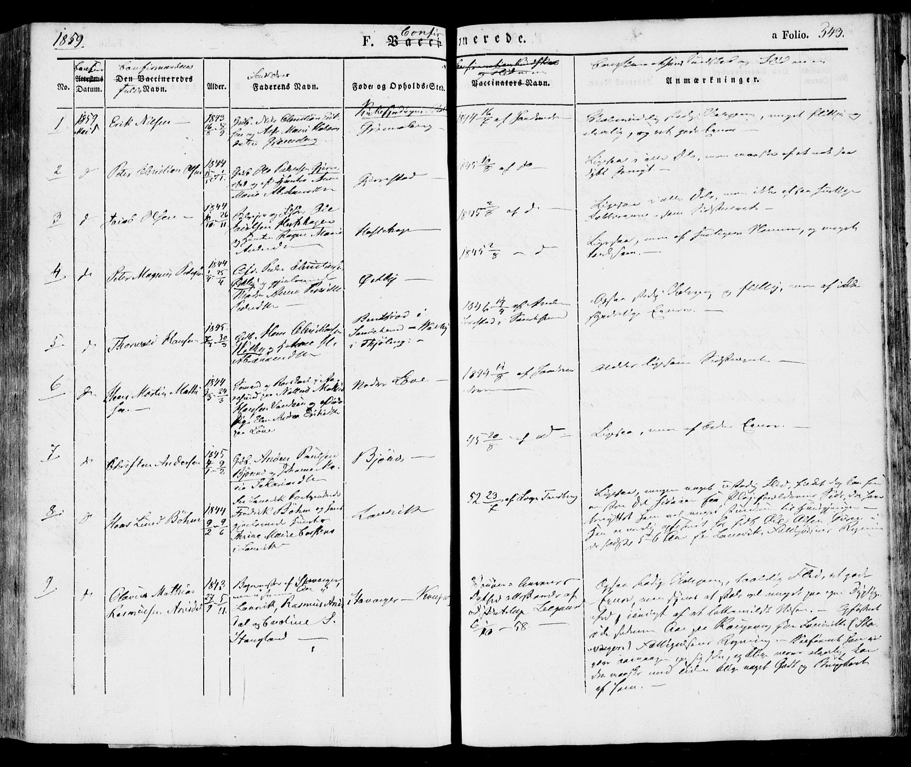 Tjølling kirkebøker, SAKO/A-60/F/Fa/L0006: Parish register (official) no. 6, 1835-1859, p. 543