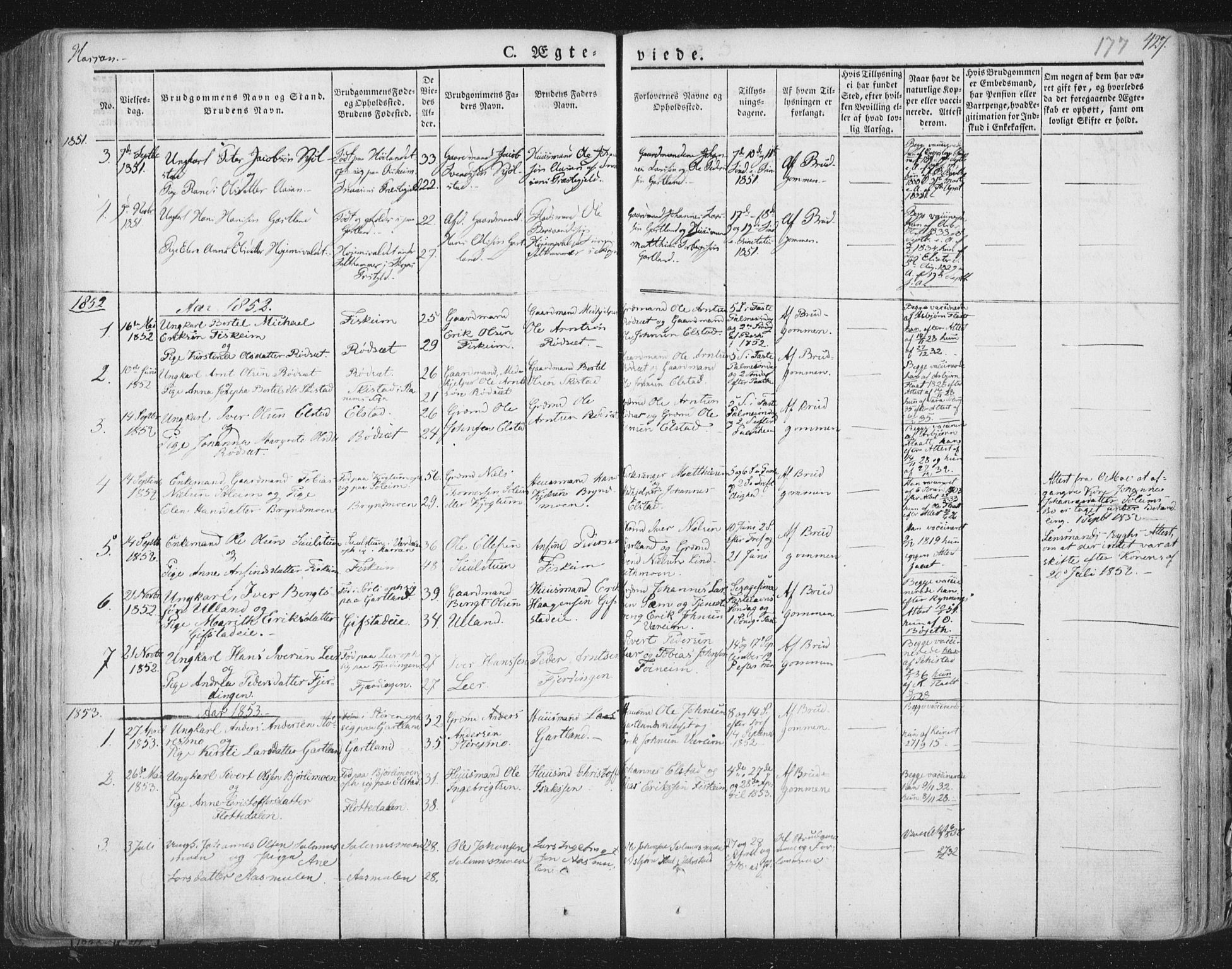 Ministerialprotokoller, klokkerbøker og fødselsregistre - Nord-Trøndelag, AV/SAT-A-1458/758/L0513: Parish register (official) no. 758A02 /3, 1839-1868, p. 177