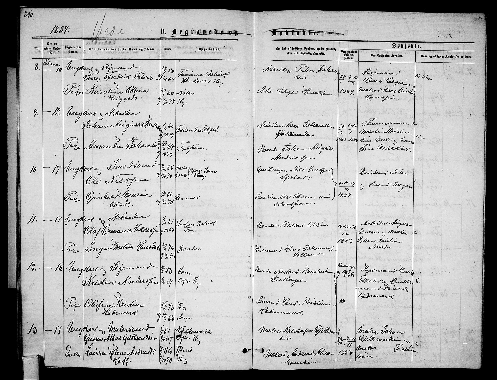Tønsberg kirkebøker, AV/SAKO-A-330/G/Ga/L0005: Parish register (copy) no. 5, 1875-1885, p. 390