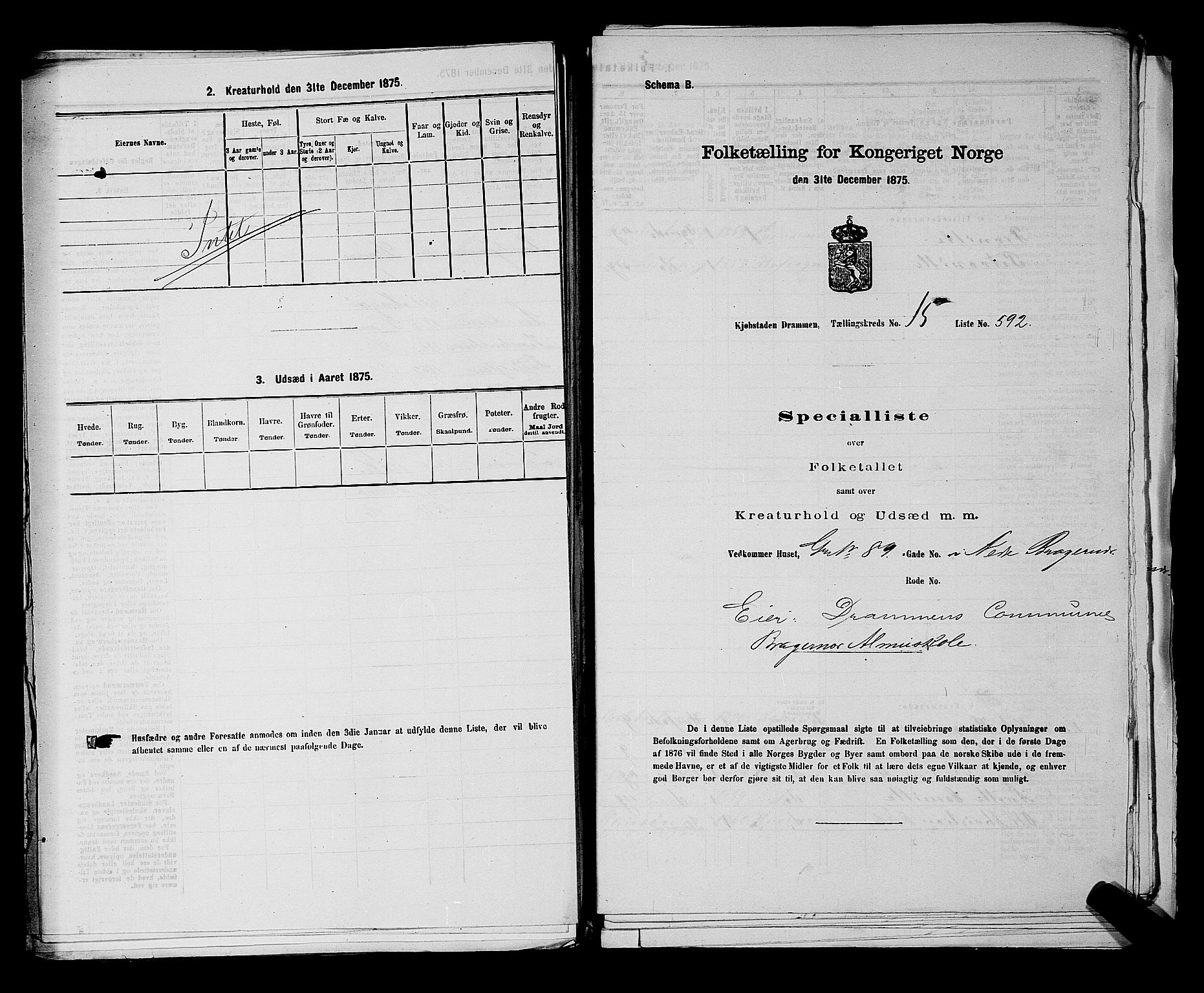 SAKO, 1875 census for 0602 Drammen, 1875, p. 1719