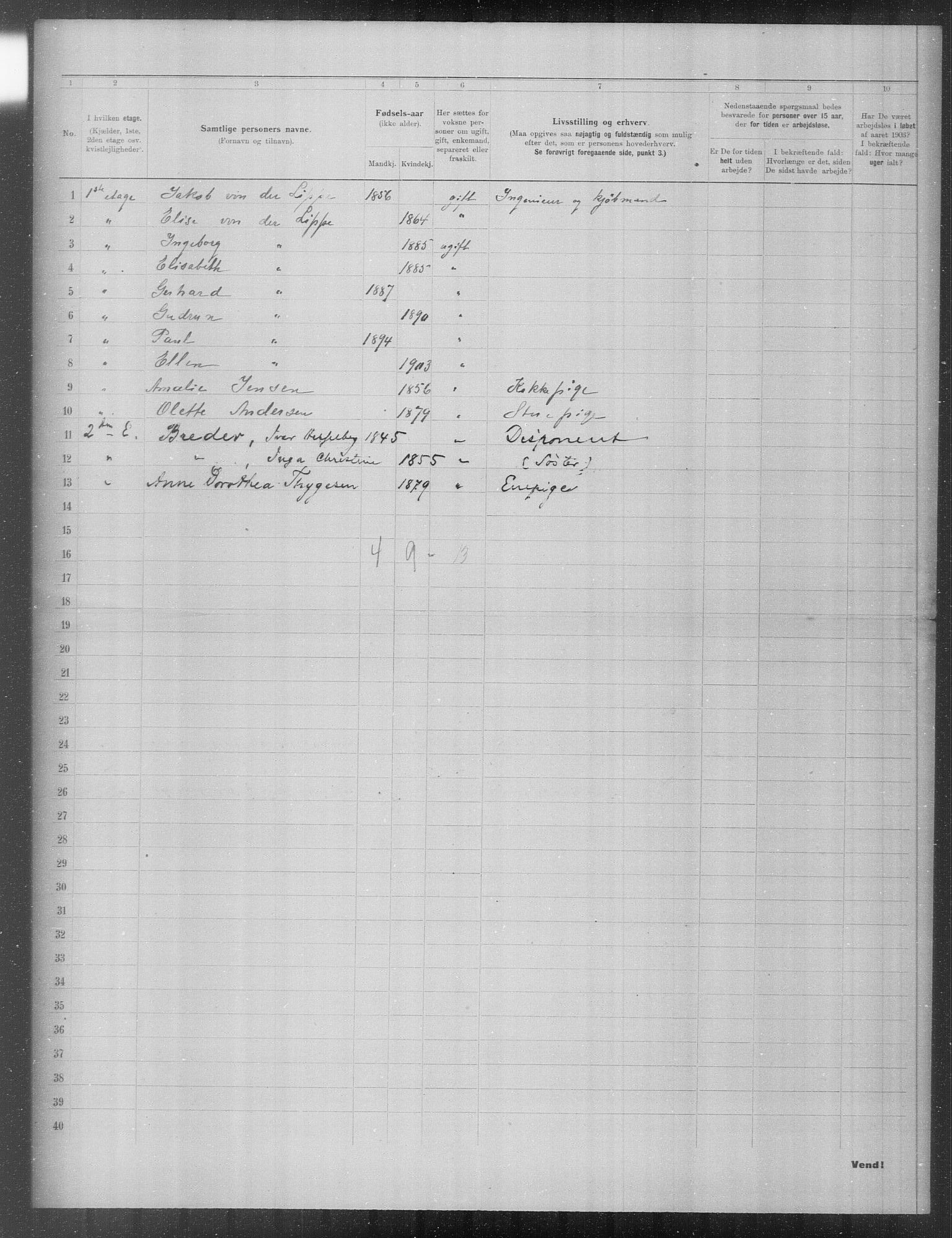 OBA, Municipal Census 1903 for Kristiania, 1903, p. 20609
