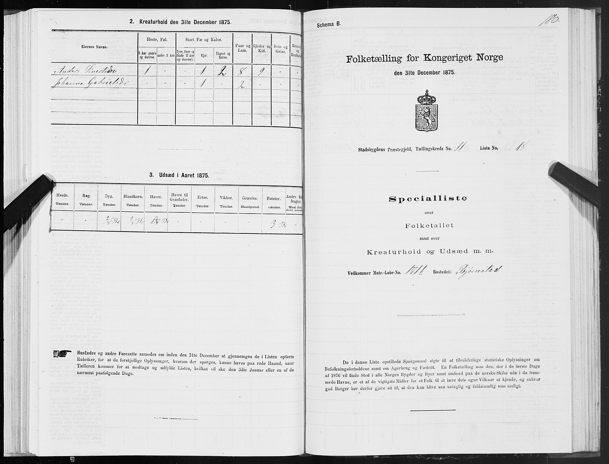 SAT, 1875 census for 1625P Stadsbygd, 1875, p. 6180