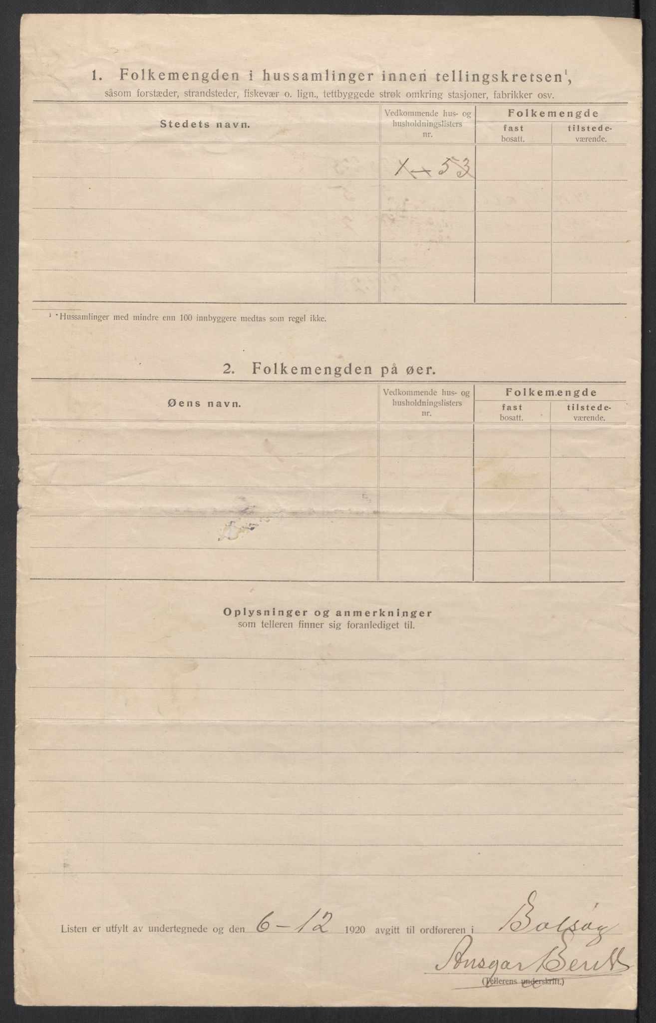 SAT, 1920 census for Bolsøy, 1920, p. 23