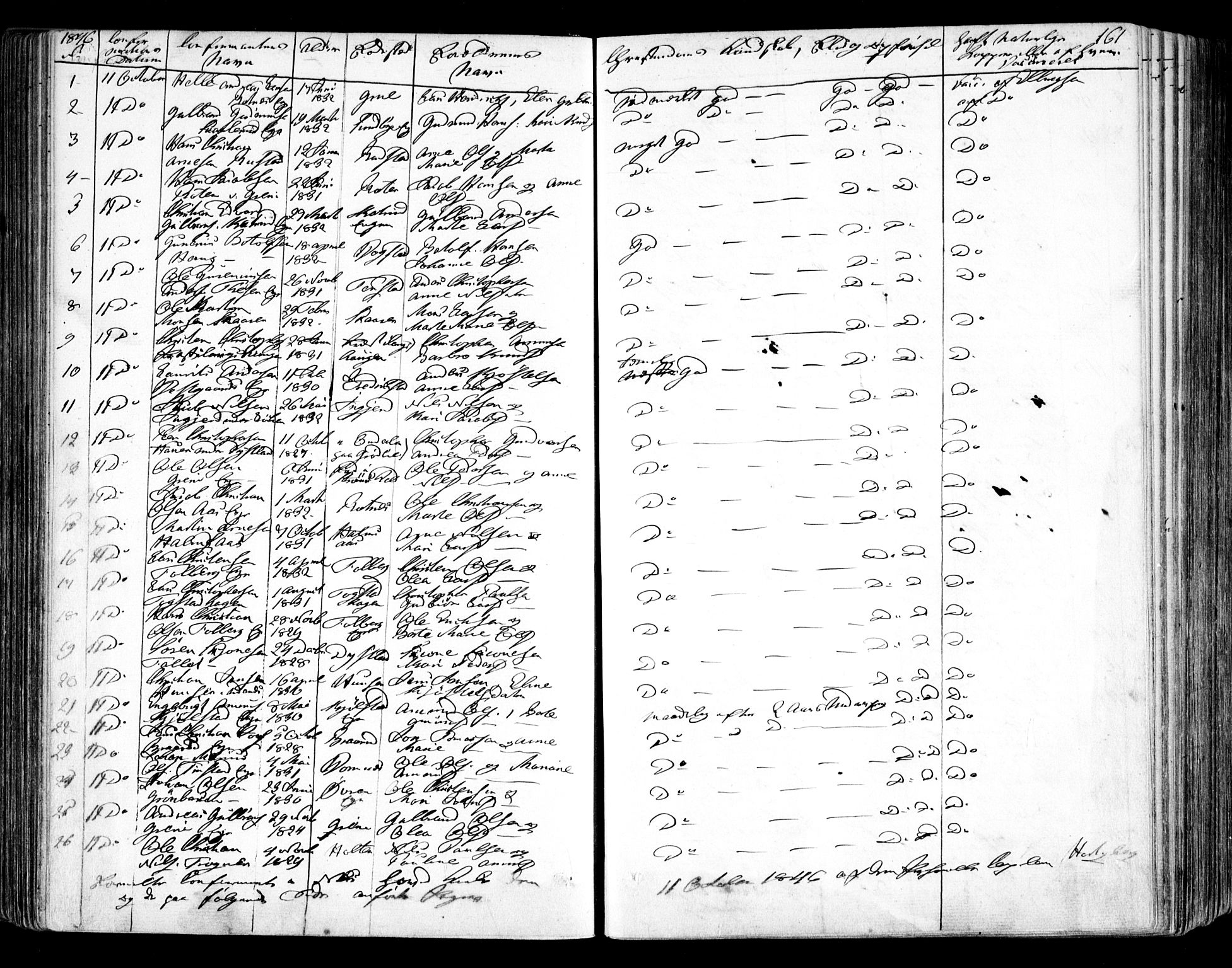 Nes prestekontor Kirkebøker, AV/SAO-A-10410/F/Fa/L0007: Parish register (official) no. I 7, 1846-1858, p. 161