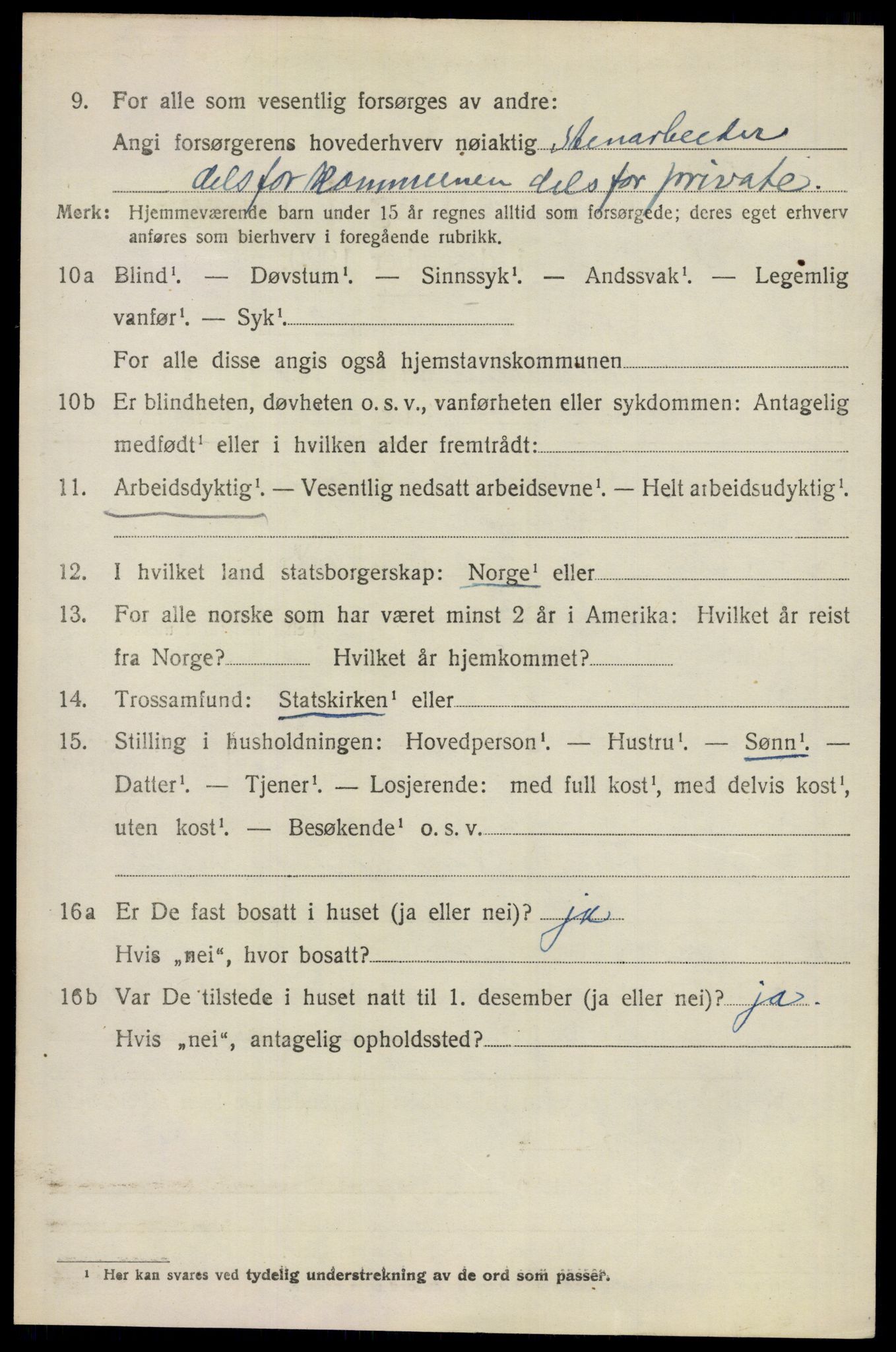 SAO, 1920 census for Ullensaker, 1920, p. 14292