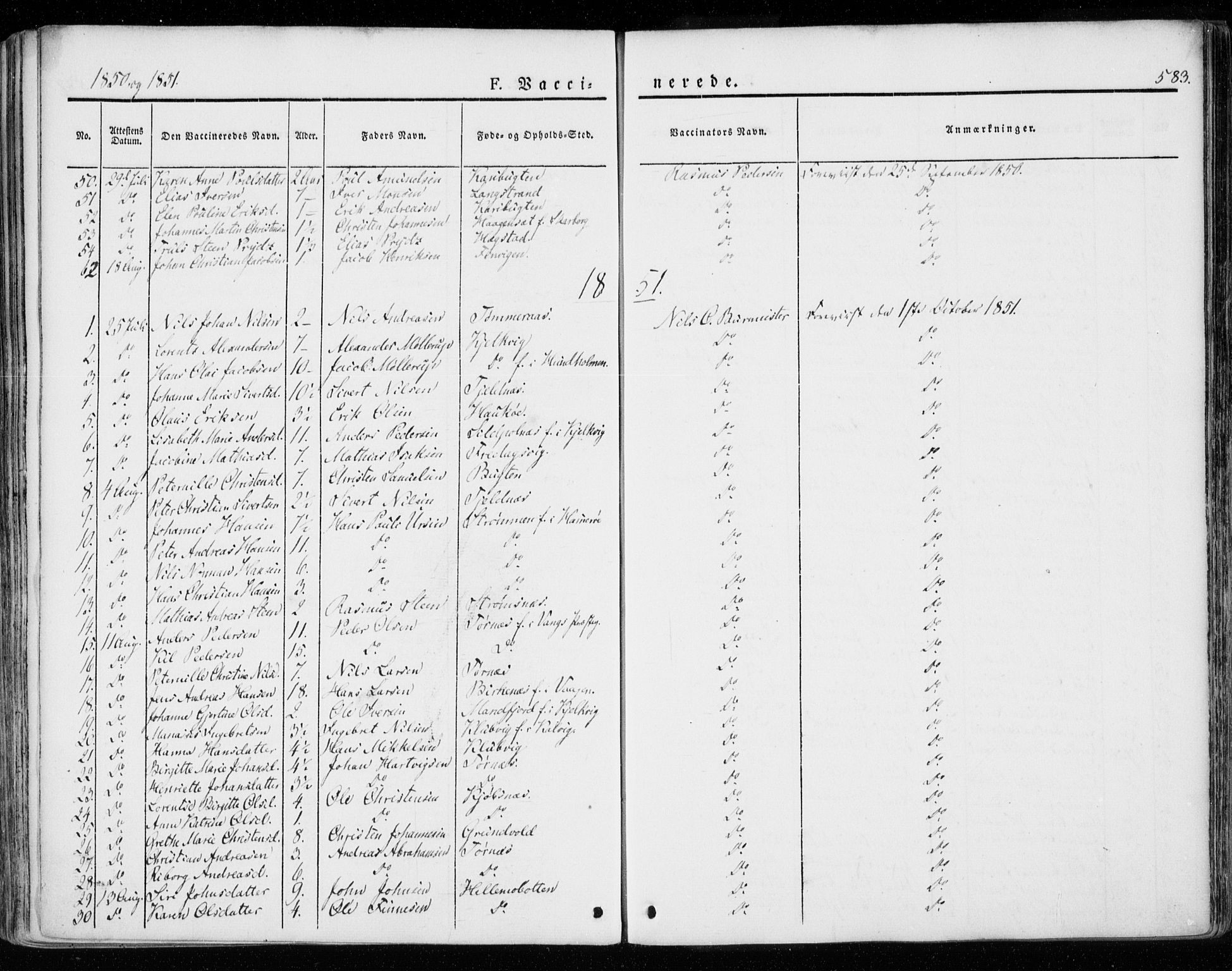Ministerialprotokoller, klokkerbøker og fødselsregistre - Nordland, SAT/A-1459/872/L1033: Parish register (official) no. 872A08, 1840-1863, p. 583