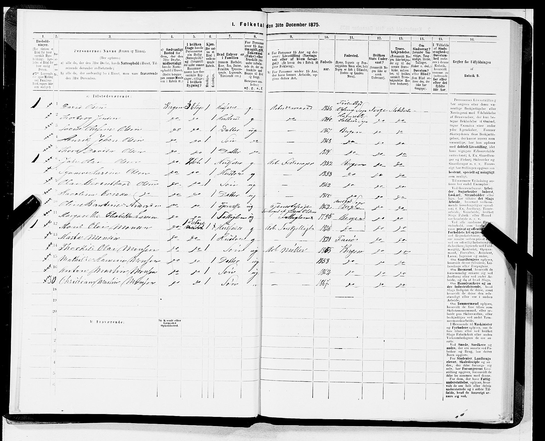 SAB, 1875 census for 1301 Bergen, 1875, p. 524