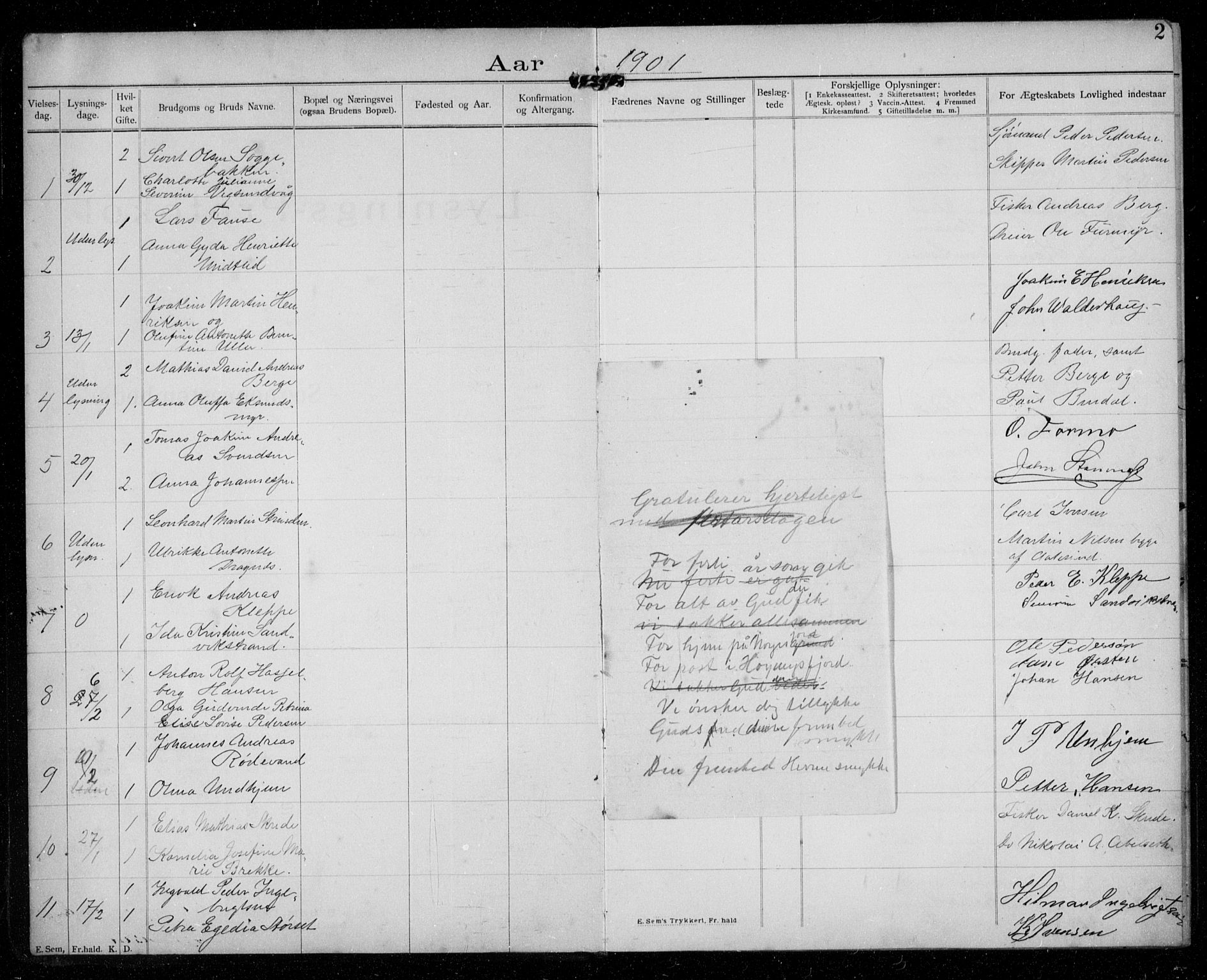 Ministerialprotokoller, klokkerbøker og fødselsregistre - Møre og Romsdal, AV/SAT-A-1454/529/L0458: Banns register no. 529A08, 1901-1918, p. 2