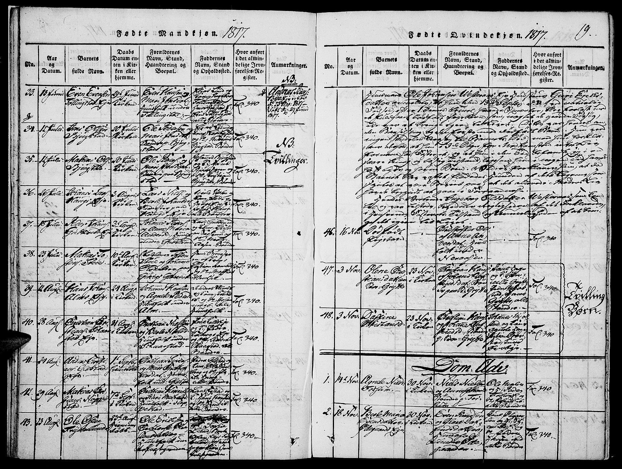 Vardal prestekontor, SAH/PREST-100/H/Ha/Haa/L0004: Parish register (official) no. 4, 1814-1831, p. 19