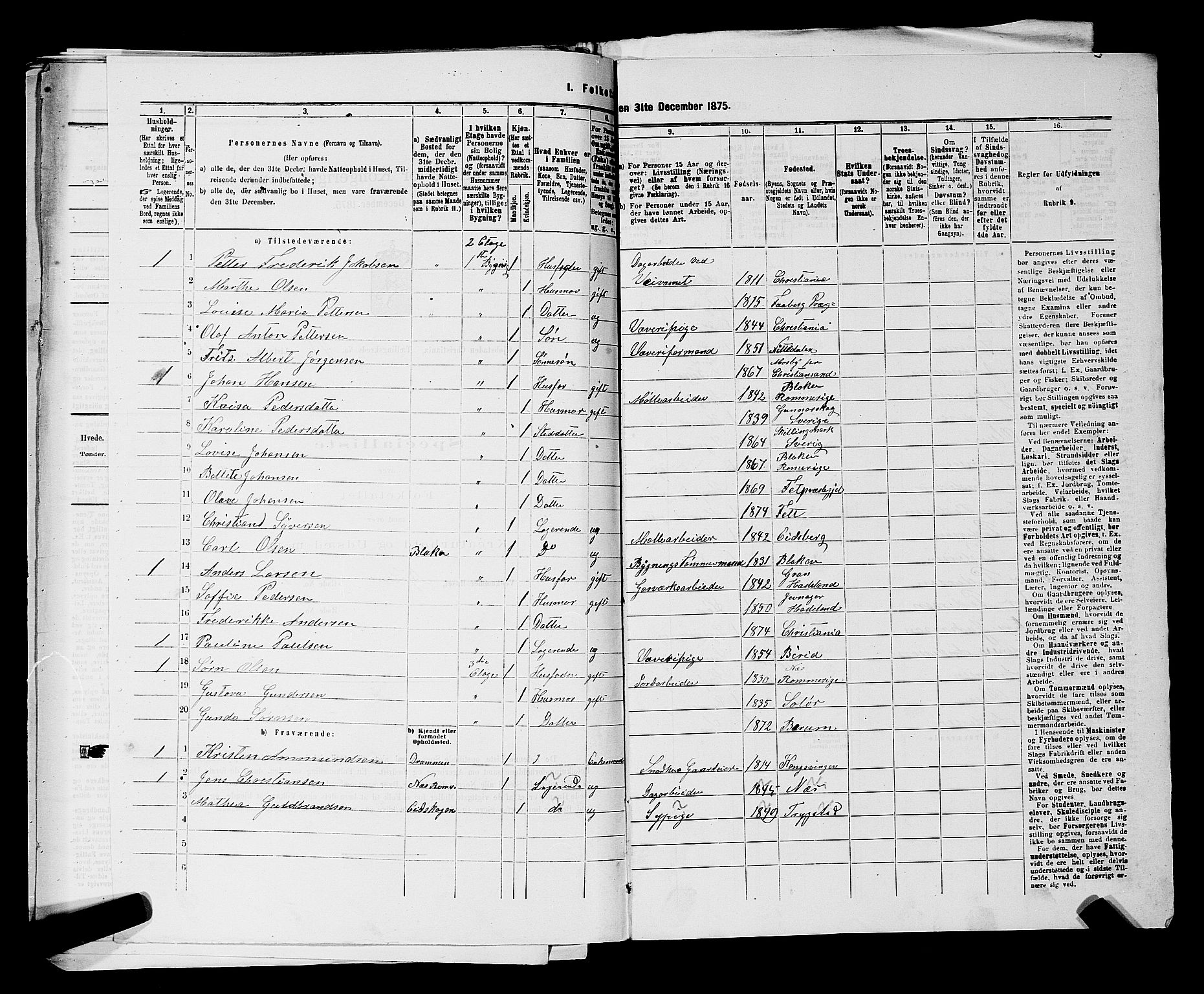 RA, 1875 census for 0301 Kristiania, 1875, p. 6480