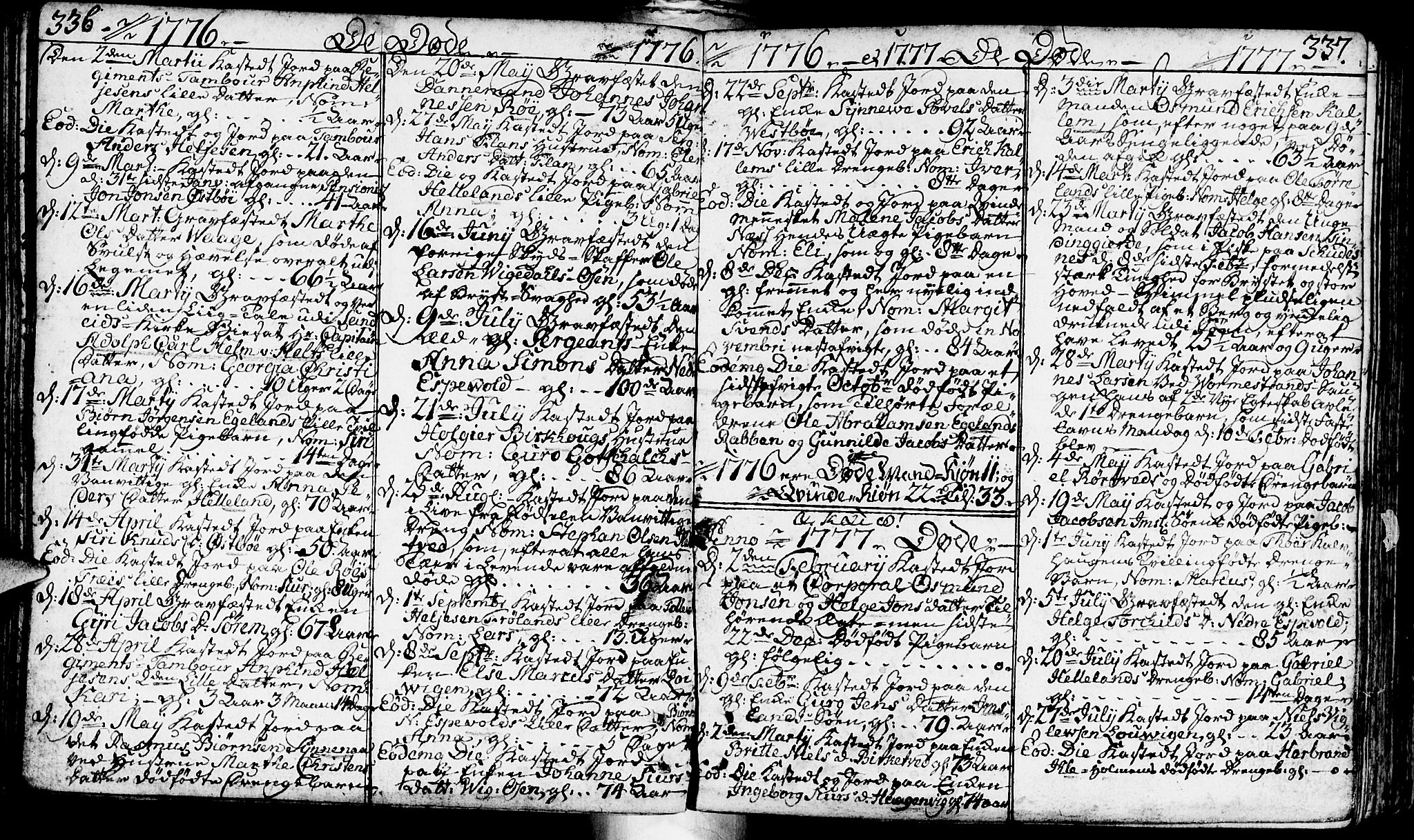 Vikedal sokneprestkontor, AV/SAST-A-101840/01/IV: Parish register (official) no. A 1, 1737-1778, p. 336-337