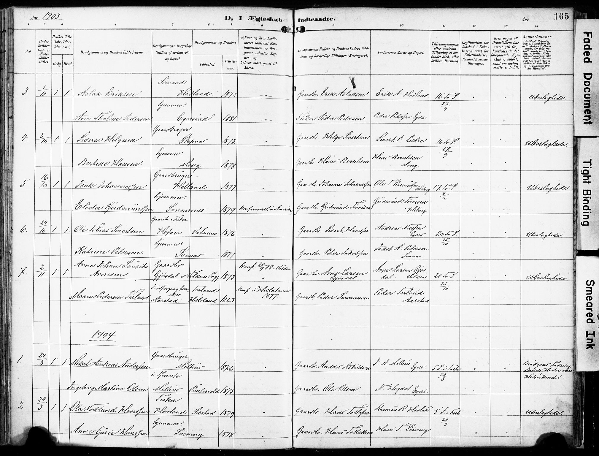 Eigersund sokneprestkontor, AV/SAST-A-101807/S08/L0018: Parish register (official) no. A 17, 1892-1905, p. 165