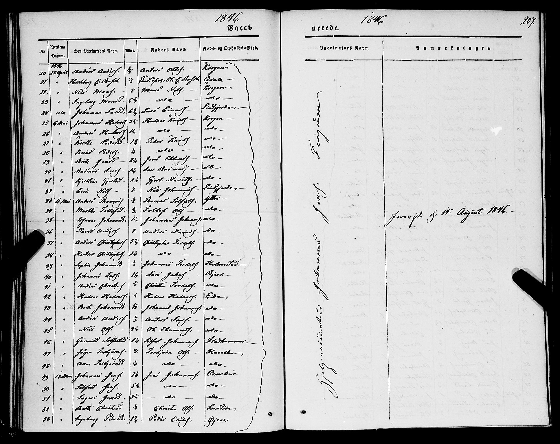 Luster sokneprestembete, AV/SAB-A-81101/H/Haa/Haaa/L0006: Parish register (official) no. A 6, 1840-1848, p. 207