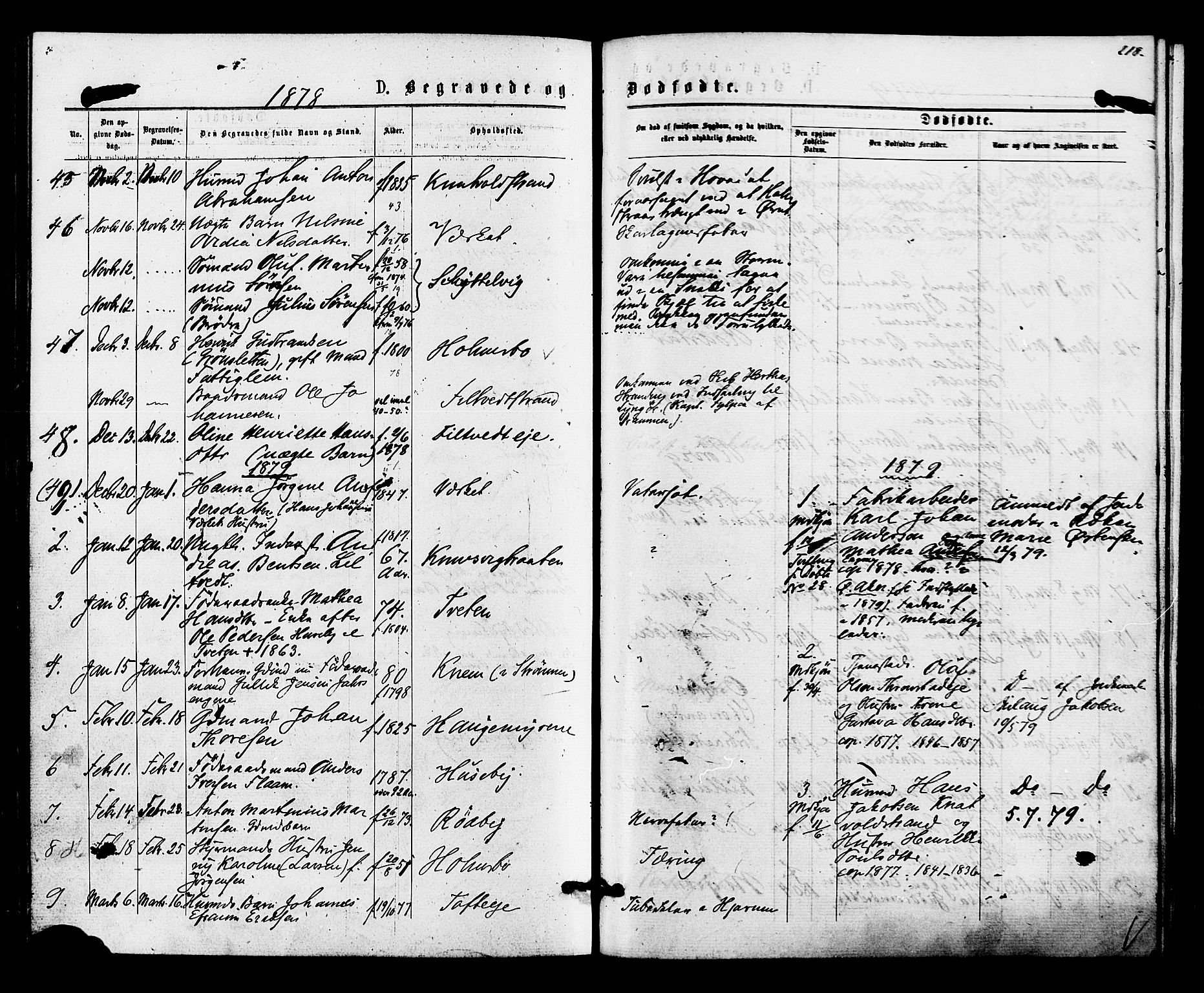Hurum kirkebøker, SAKO/A-229/F/Fa/L0013: Parish register (official) no. 13, 1876-1881, p. 218