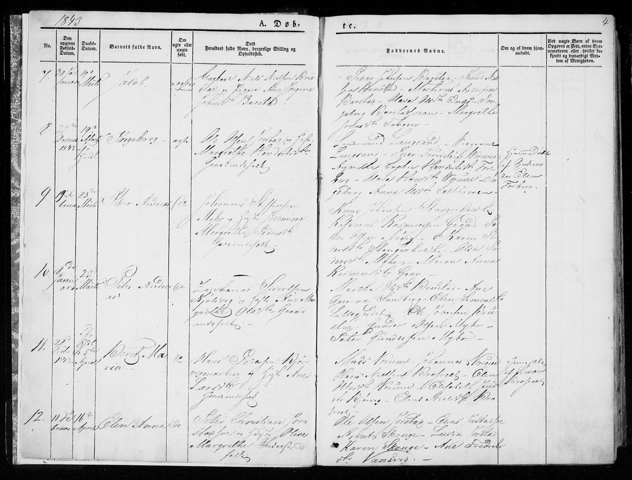 Ministerialprotokoller, klokkerbøker og fødselsregistre - Nord-Trøndelag, SAT/A-1458/722/L0218: Parish register (official) no. 722A05, 1843-1868, p. 4